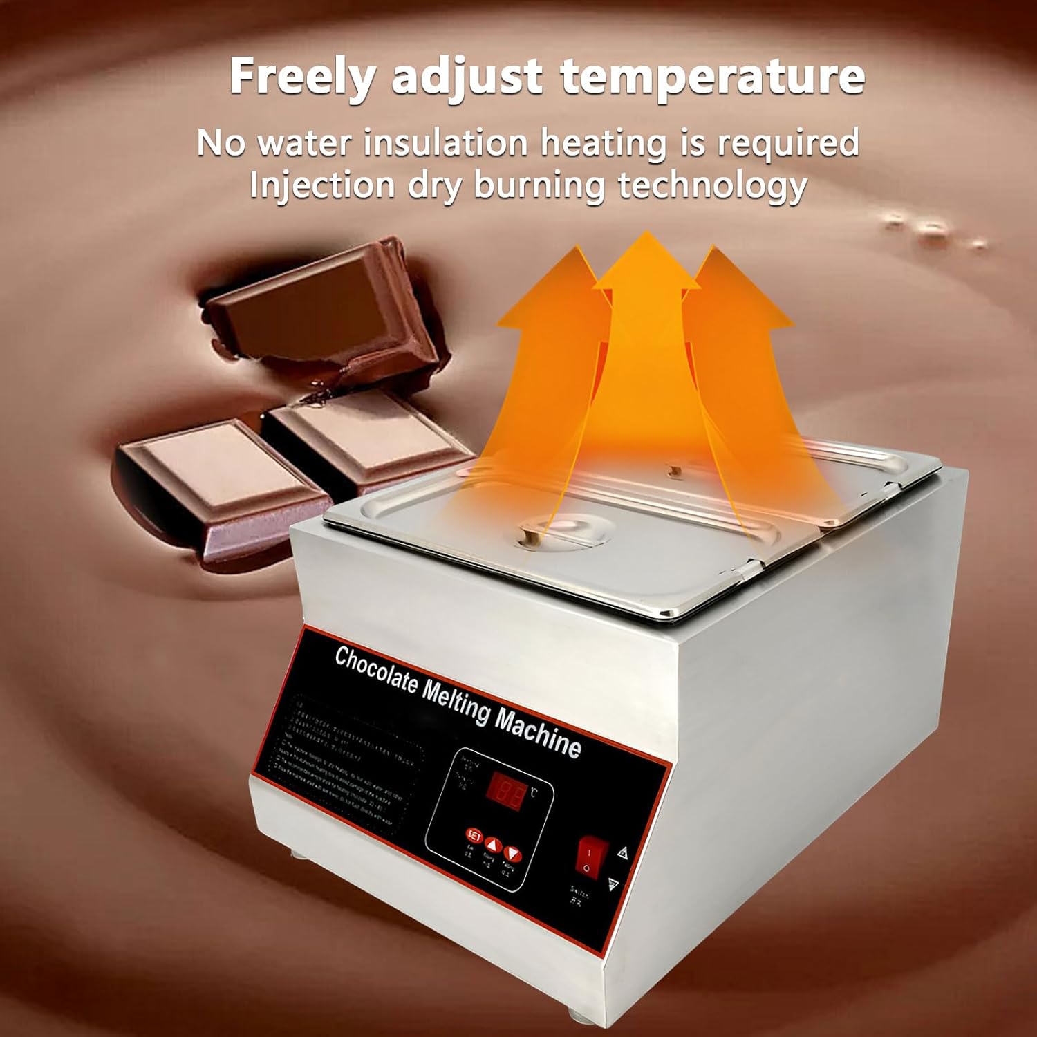 AIZYR Chocolate Melting Pot Chocolate Tempering Machine, Electric Chocolate Melting Warming Fondue Pot Chocolate Warmer for Milk Coffee,4 Tank