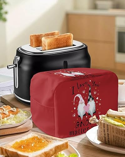 Miniatura 5 de Fundas para tostadoras para el día de San Valentín, 2 rebanadas con texto en inglés "I Love You" para hacer pan de gnomo, caleta de corazón, rosa,