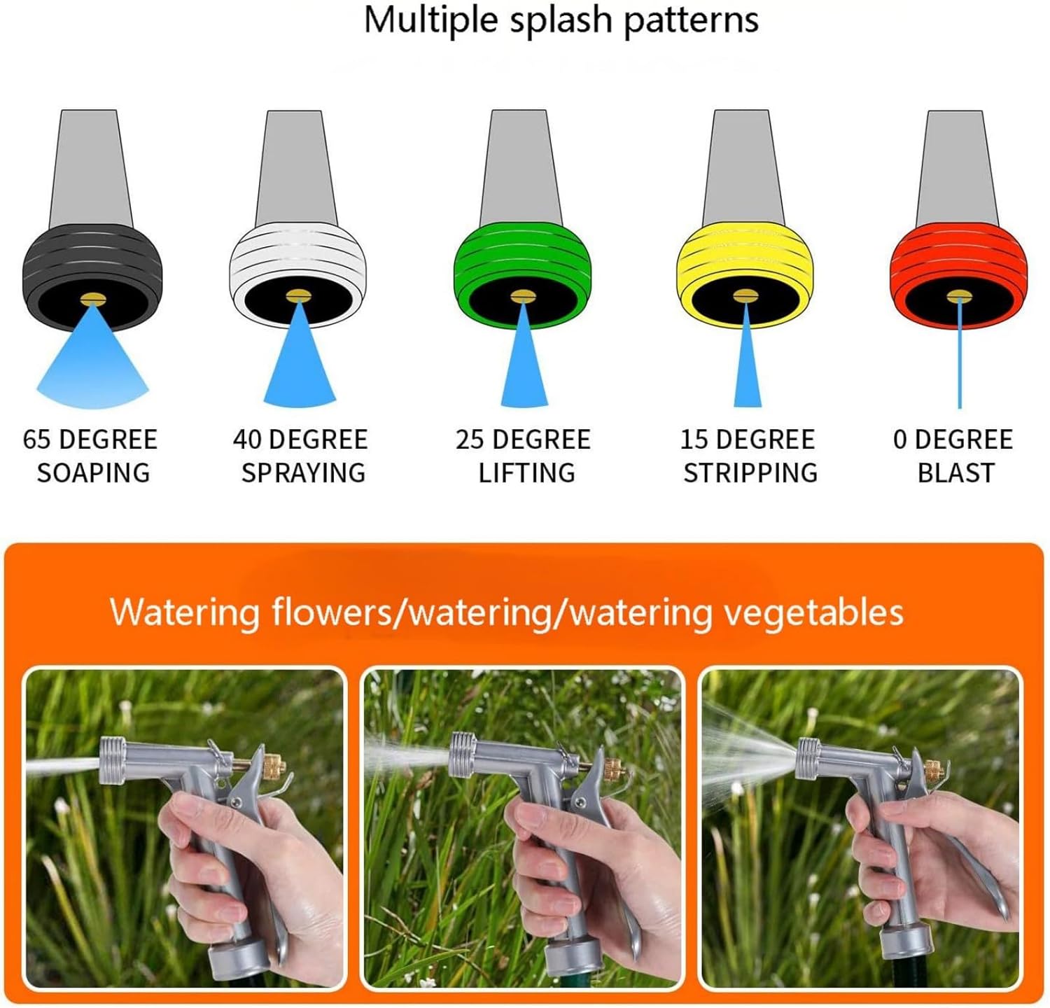 Hose Nozzle,Metal Garden Hose Nozzle, Watering Spray Gun, 5.5 inches, Small