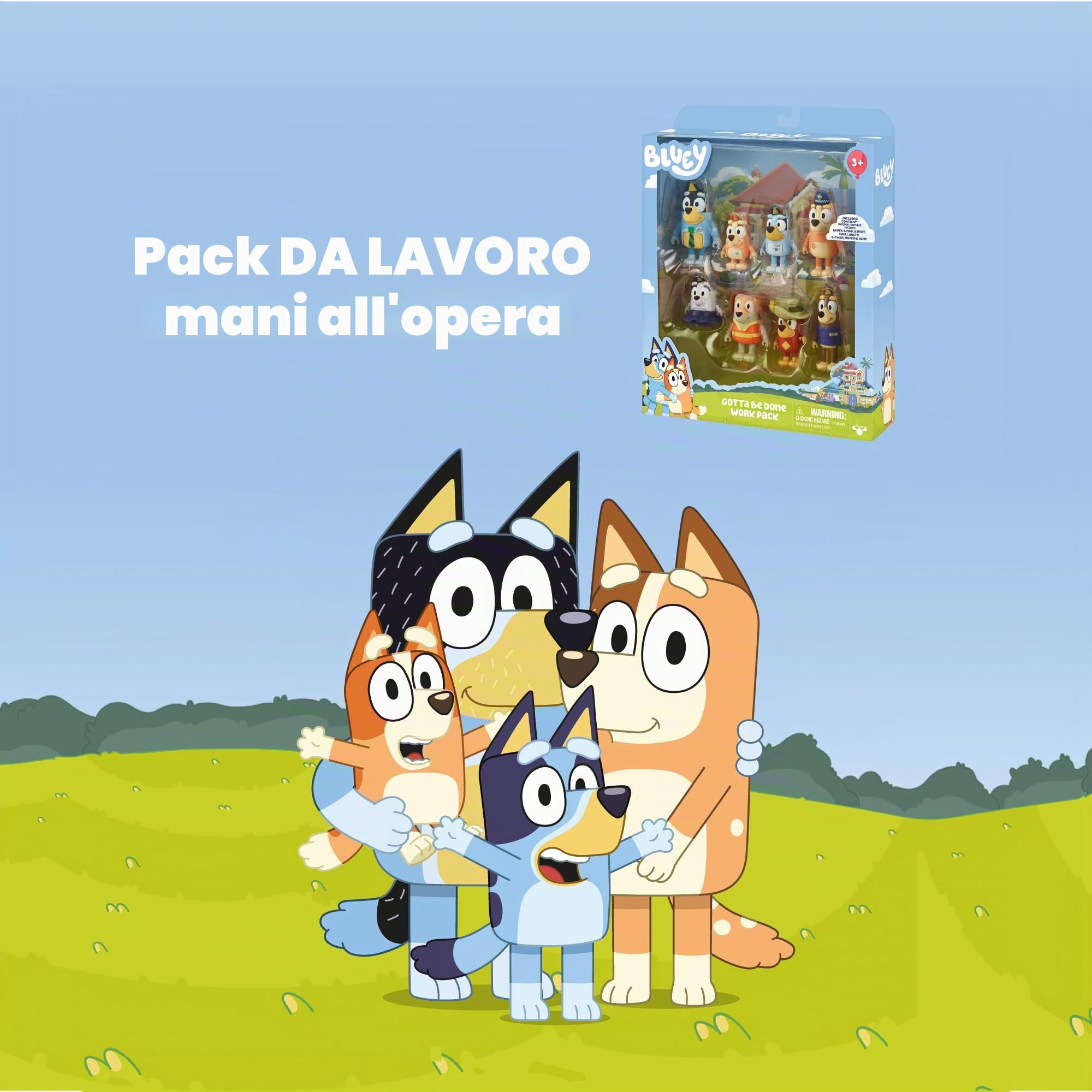 Bluey - Confezione da 8 figure avventura, statuette articolate Amici preparati a IR di avventura, bambole della serie per bambini, Aumenta la tua collezione con questo pacchetto, famoso (BLY73000)