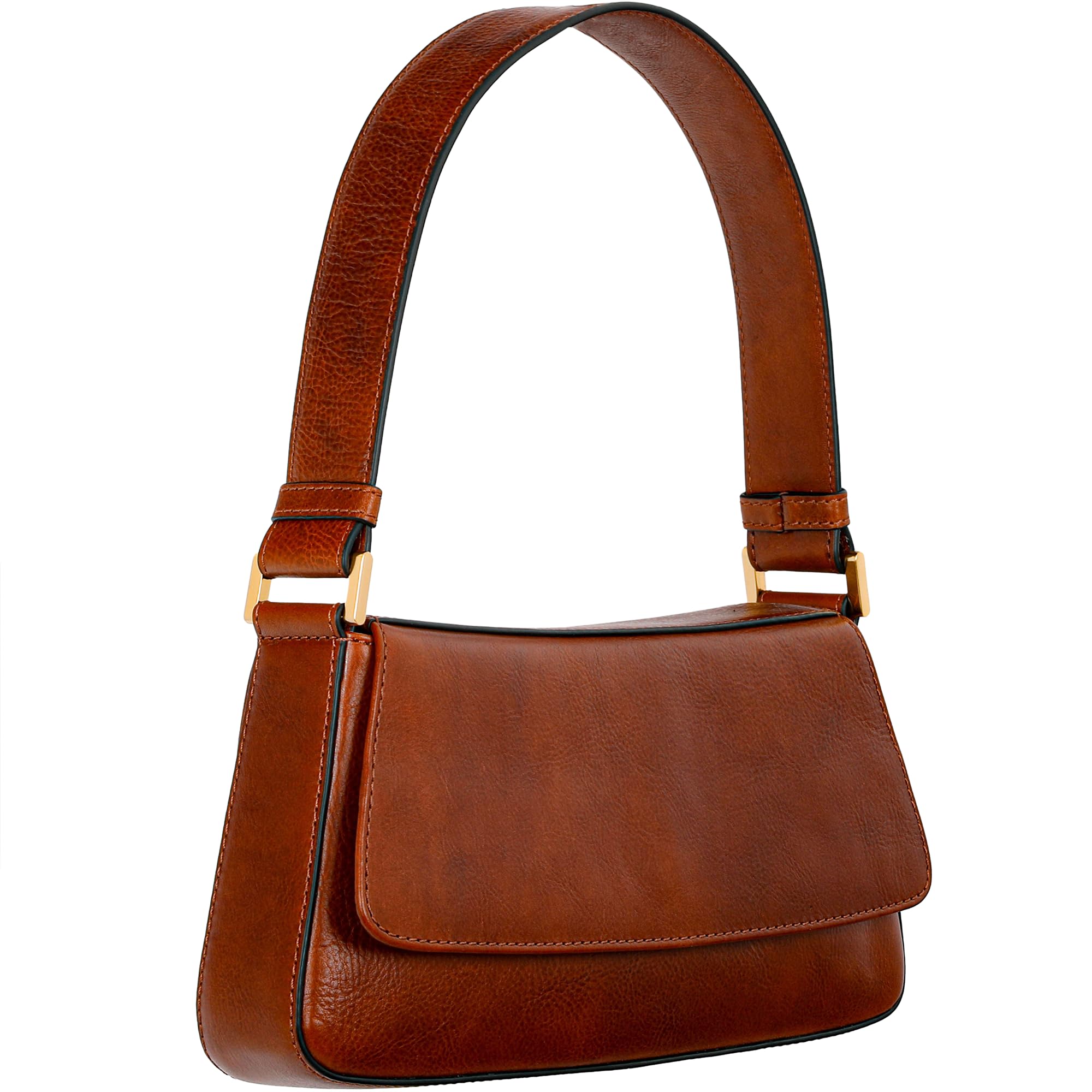 Time Resistance Leather Handbag - Full-Grain Leather Purse for Women - Shoulder Bag Made in Italy