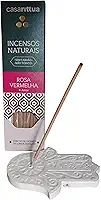 Casarittua Incenso Natural Rosa Vermelha, Sem Carvão, Não Tóxico, Varetas de Longa Duração, Tema Amor Mais porta incenso mão de Hamsá