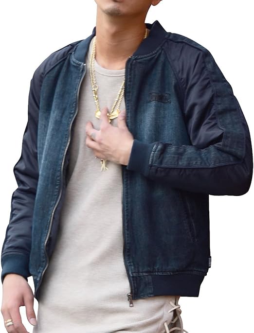 最安値】 DIVINER デニム風スカジャン ジャケット econet.bi