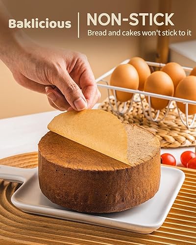 Miniatura 4 de Baklicious 250 unidades de papel pergamino de 8 pulgadas. Papel pergamino redondo antiadherente, círculos de pergamino para hornear pasteles,