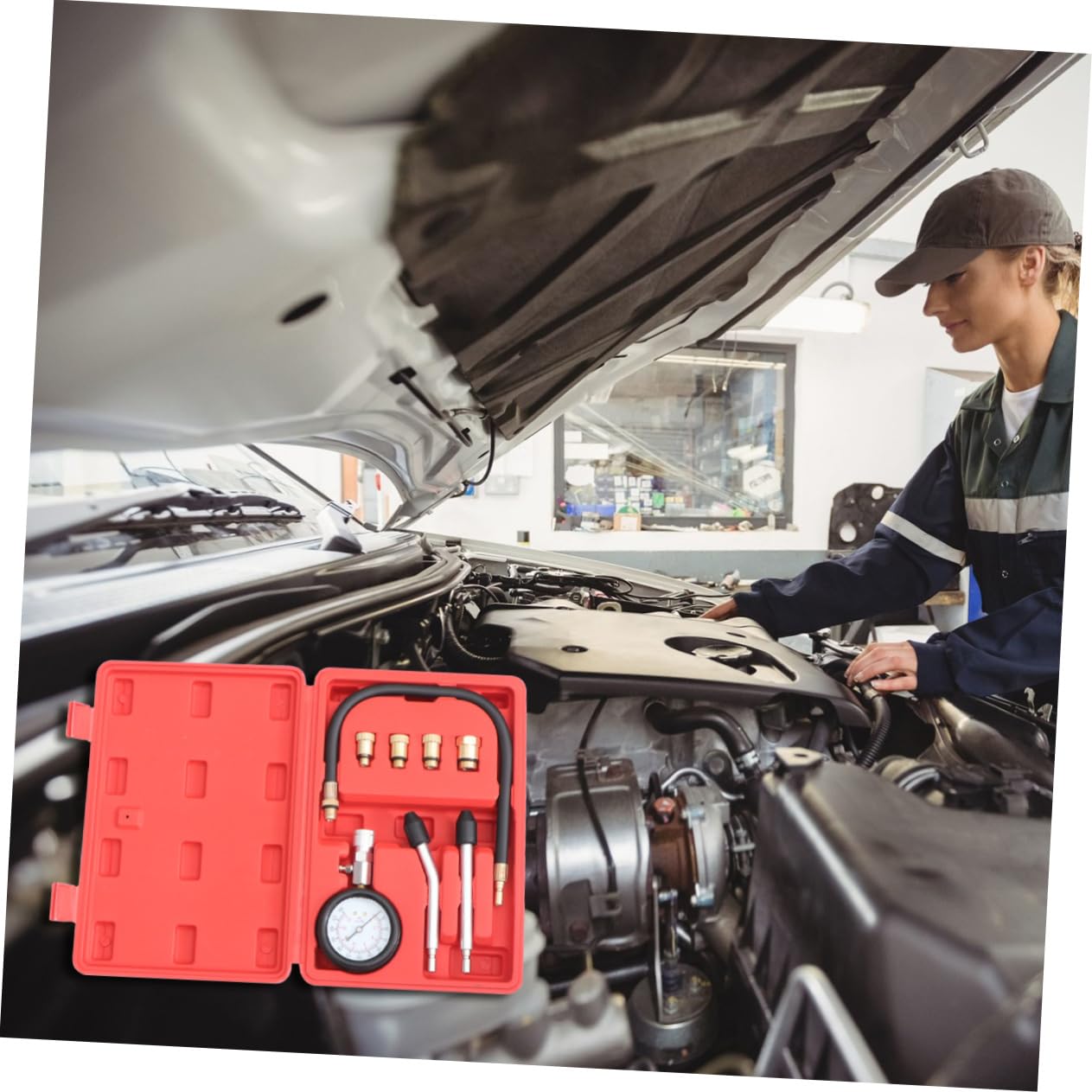 0-300 Psi Fuel Injection Pump Injector Tester Pressure Gauge Car Petrol Tester