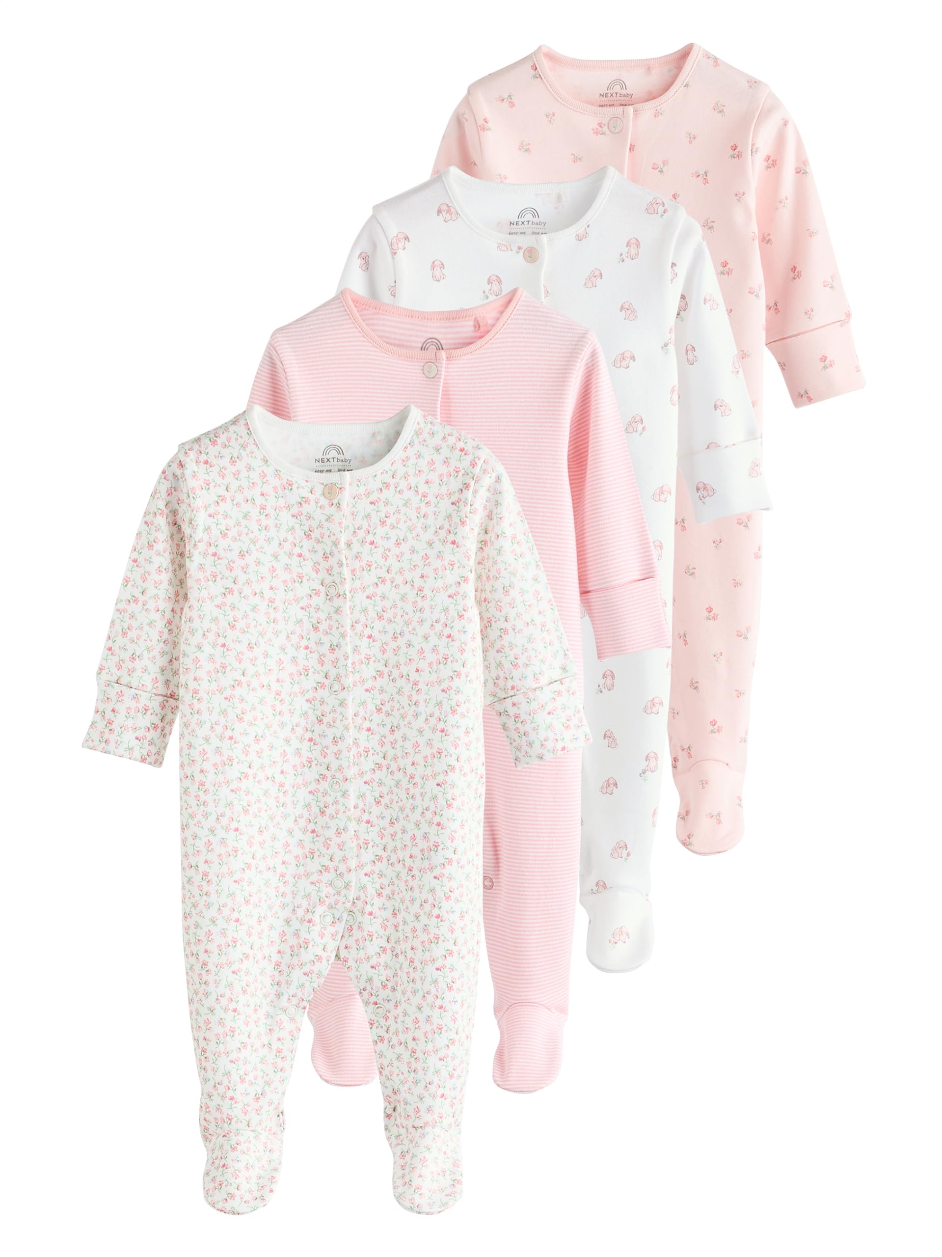 NEXT Bébé Fille Dors-Bien 100% Coton pour bébé, Lot de 4