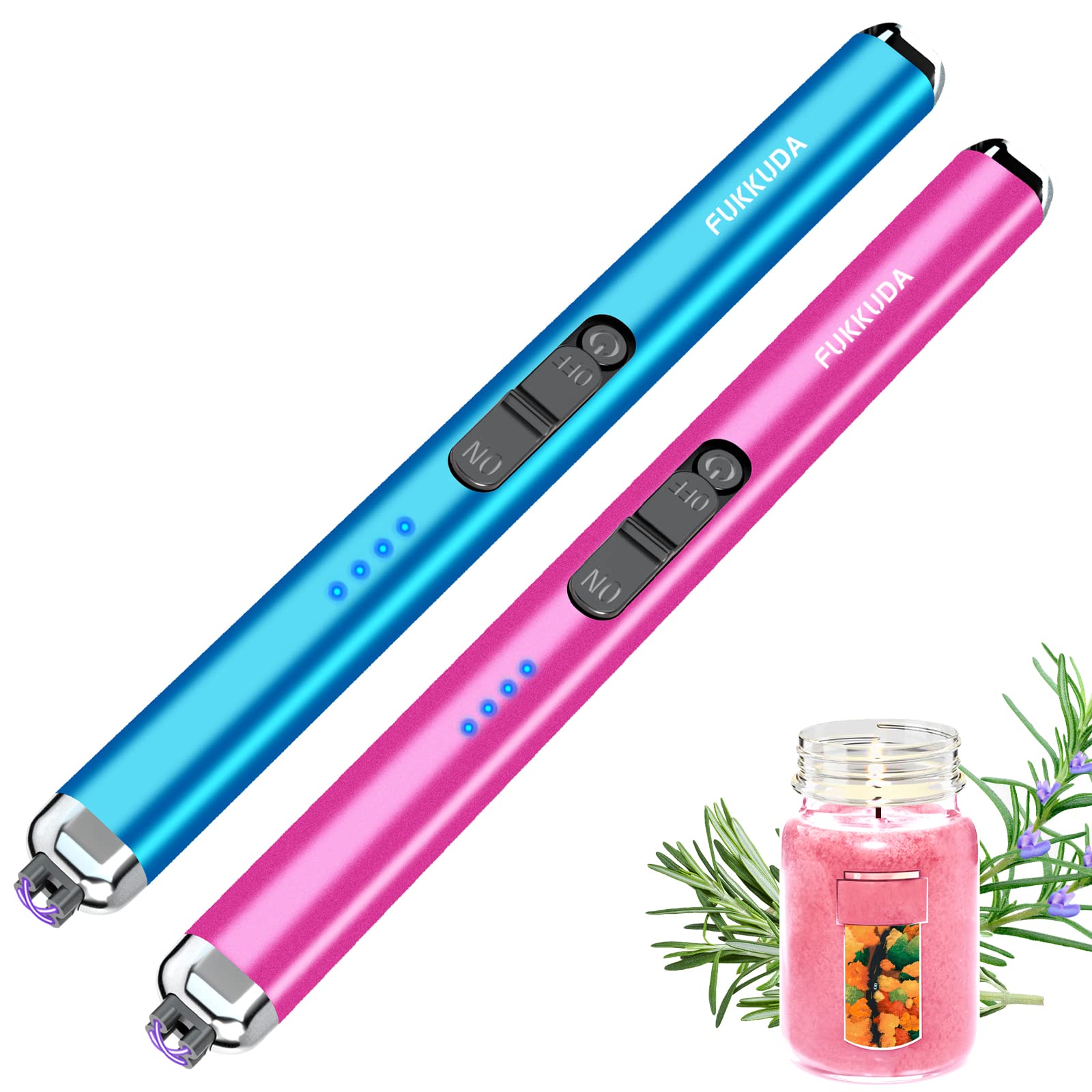 Dual Arc Electric Candle Lighter Rechargeable USB Lighter Plasma Arc Lighters for Candle (Saphhire Blue & Violet)