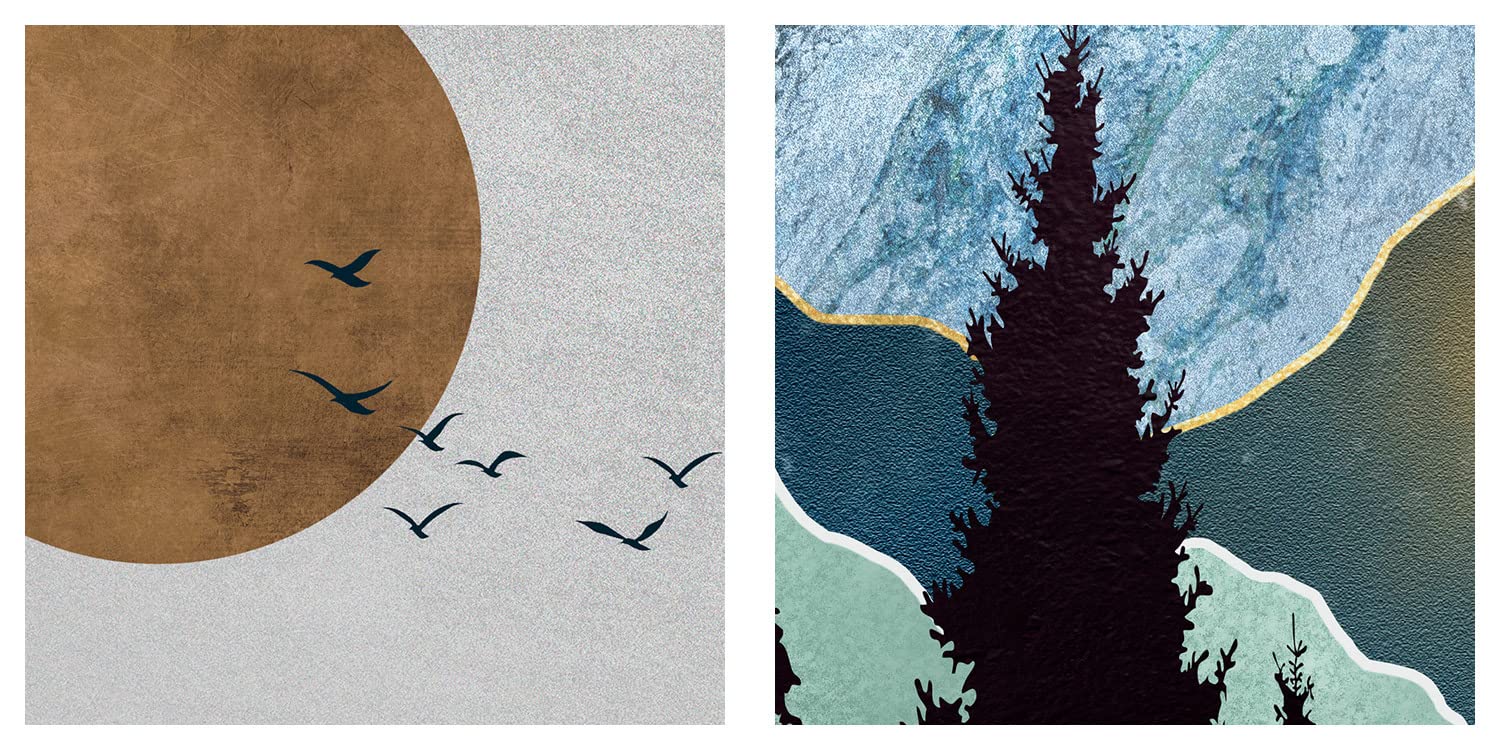 murando Cuadro Acústico Nordic Style 60x90 cm espuma acústica absorbe | sonido aislamiento lienzo de 1 pieza Impresión Artística Decoración de Pared Boho mármol Paisaje