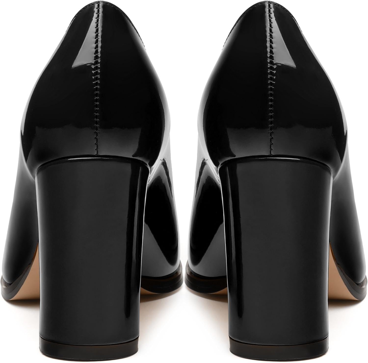 Women's Pumps, Closed Square Toe High Chunky Heels Dress Pumps with Fashionable Rhinestone Embellishments for Women - Image 4