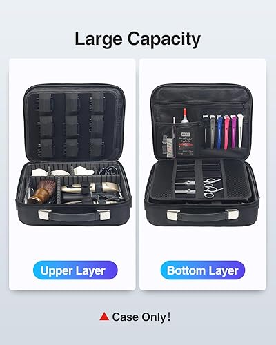 Miniatura 5 de Luxtude Estuche de peluquero grande, bolsas de peluquero para cortadoras y suministros, estuche de viaje para cortapelos y recortadora, accesorios