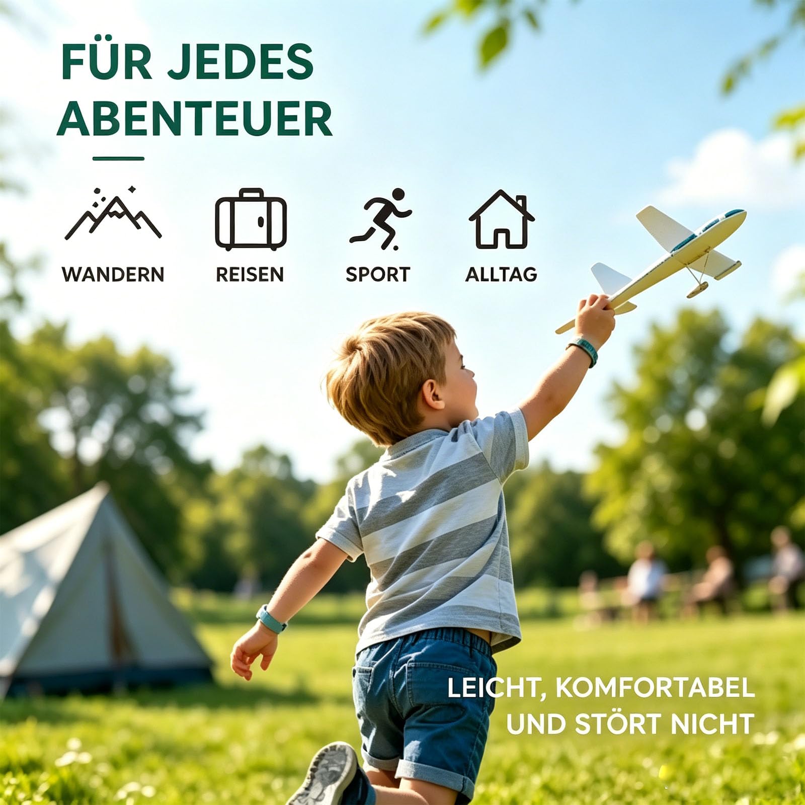 Bronoir Kinder & Erwachsene Verstellbares Silikon Abwehrband Wasserdicht für Camping Outdoor (5PCS)