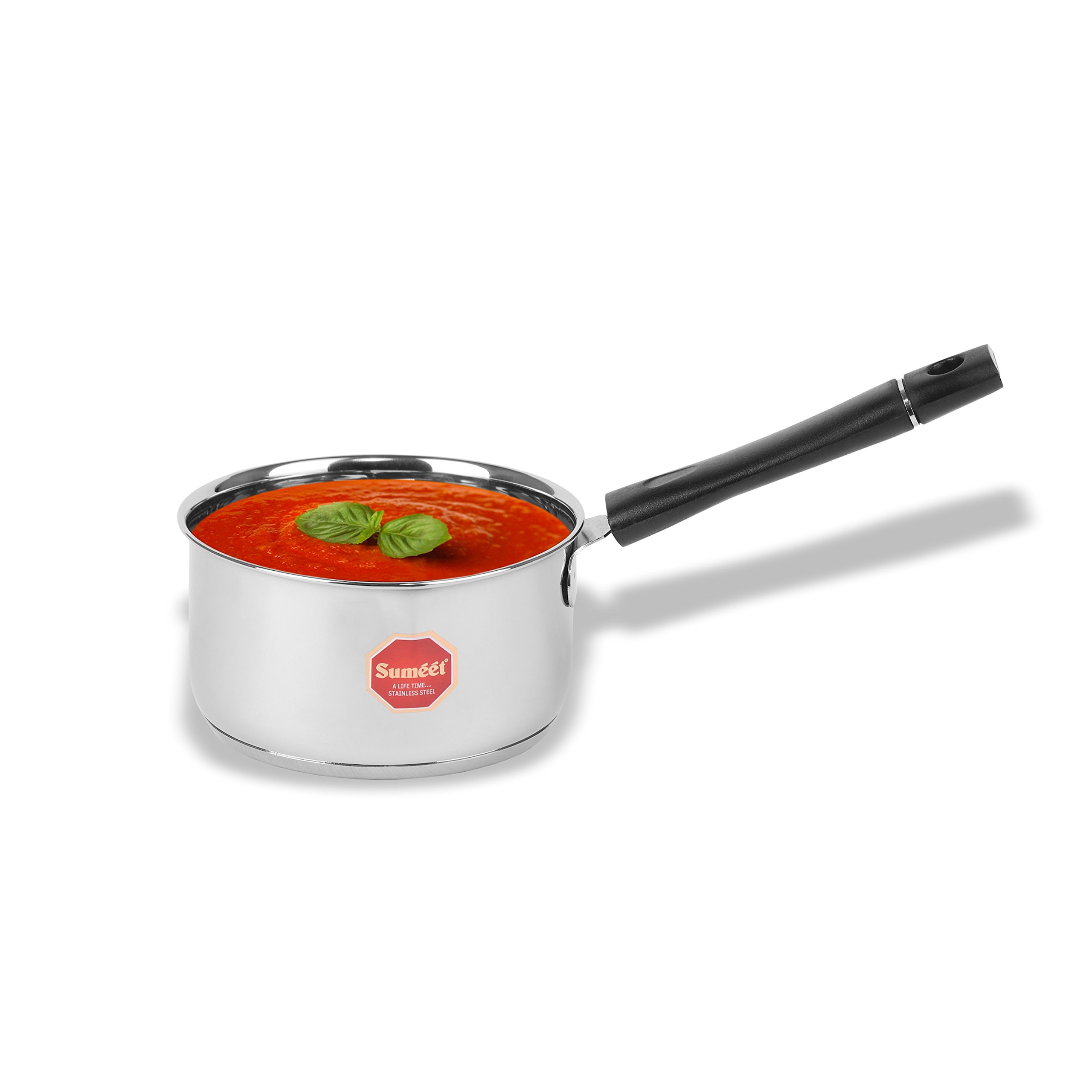 Sumeet Stainless Steel Induction Bottom (Encapsulated Bottom) Induction & Gas Stove Friendly Sauce Pan Size No. 11 (1.5 Ltr)