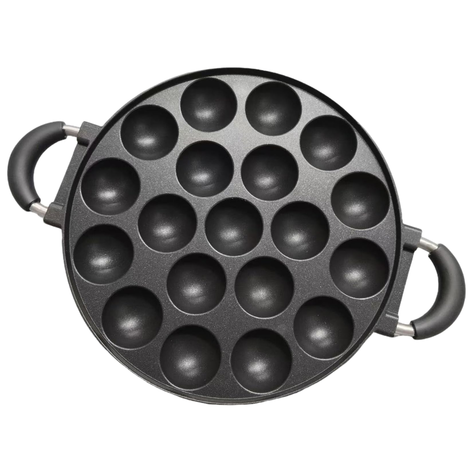 Hperu Mini Pancake Maker, Nonstick 19-Mold Egg Frying Pan with Anti-Scalding Handle for Stove - Mini Pancake Pan