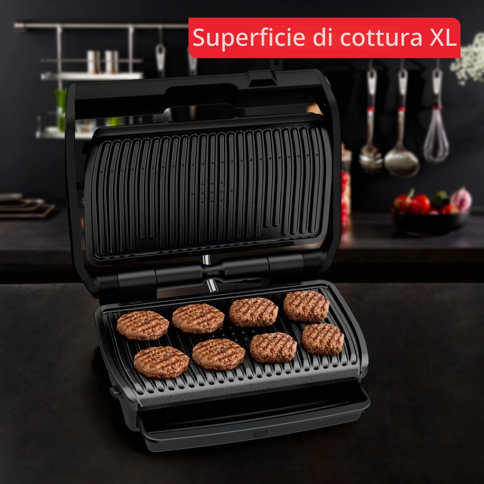 Tefal OptiGrill Elite XL GC760812 - Griglia a contatto, 16 programmi, display digitale con indicatore del livello di cottura, piastre XL rimovibili, griglia elettrica, colore nero