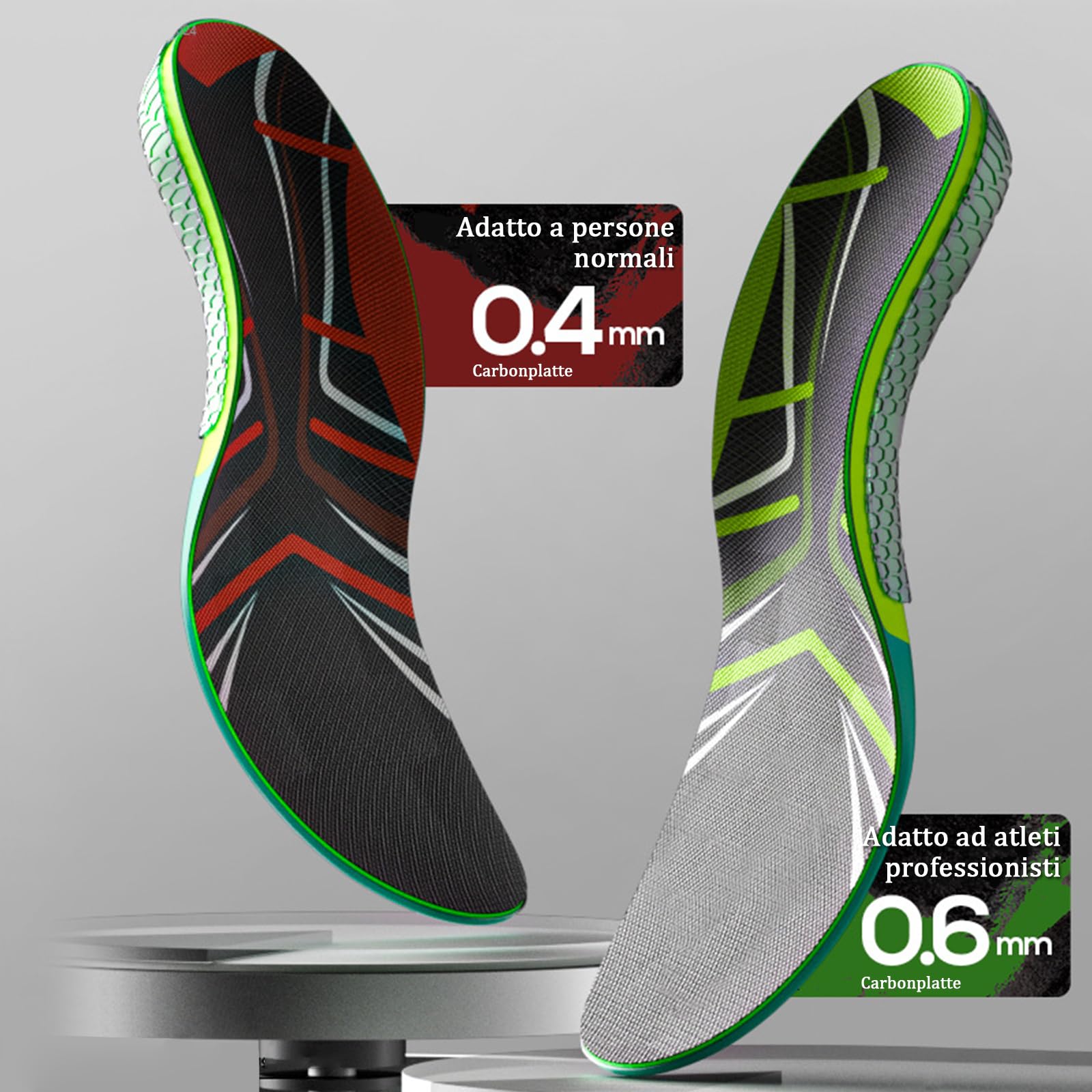 Plantilla de Fibra de Carbono, plantilla deportiva profesional con alta resiliencia y absorción de impactos - Soporte de arco para correr, entrenamiento intensivo y actividades deportivas