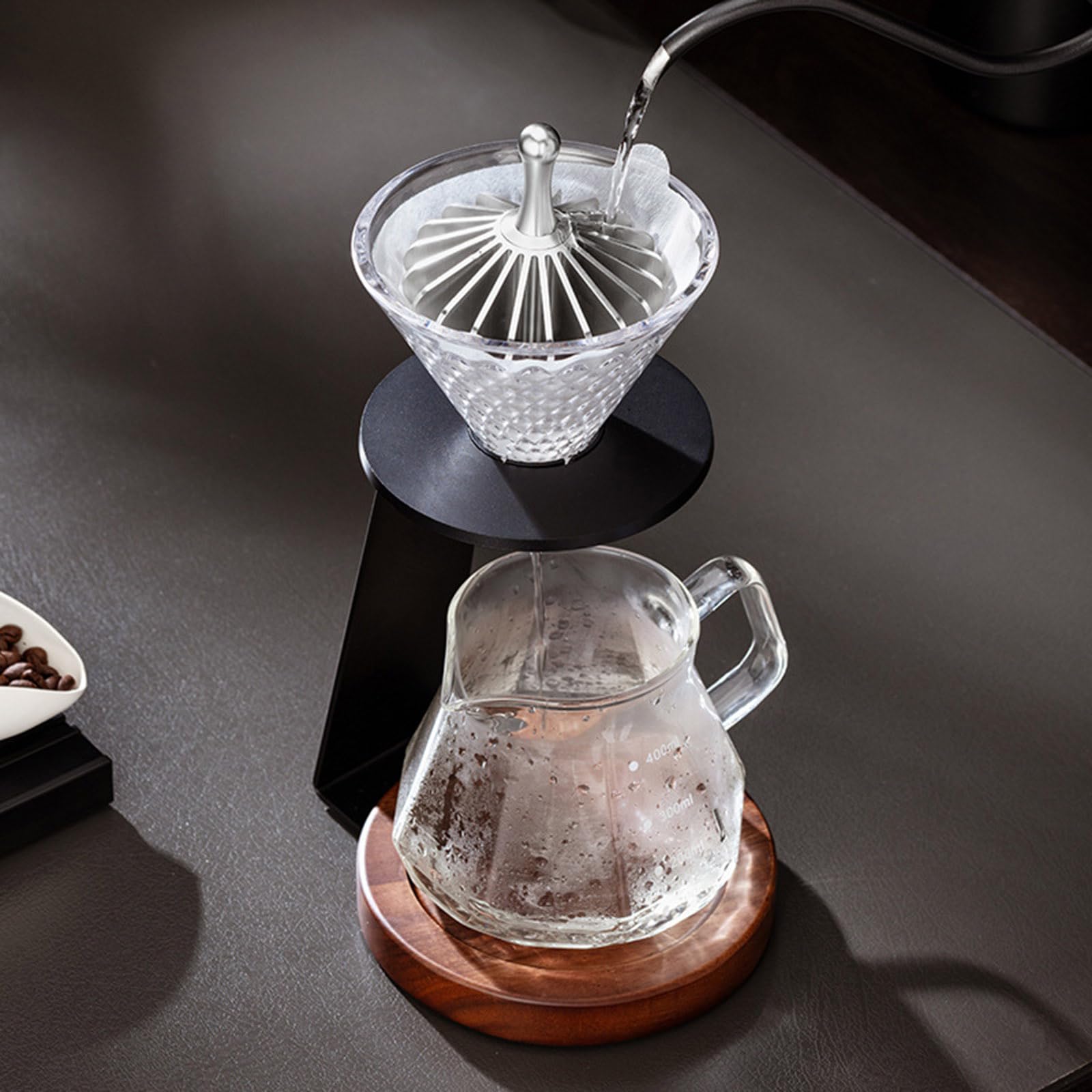 Praktischer Kaffeefilter-Stabilisator, einfach zu bedienen, starke Aluminiumlegierung, Filterpapierregler, modernes Kaffeezubehör, Küchenbrühausrüstung