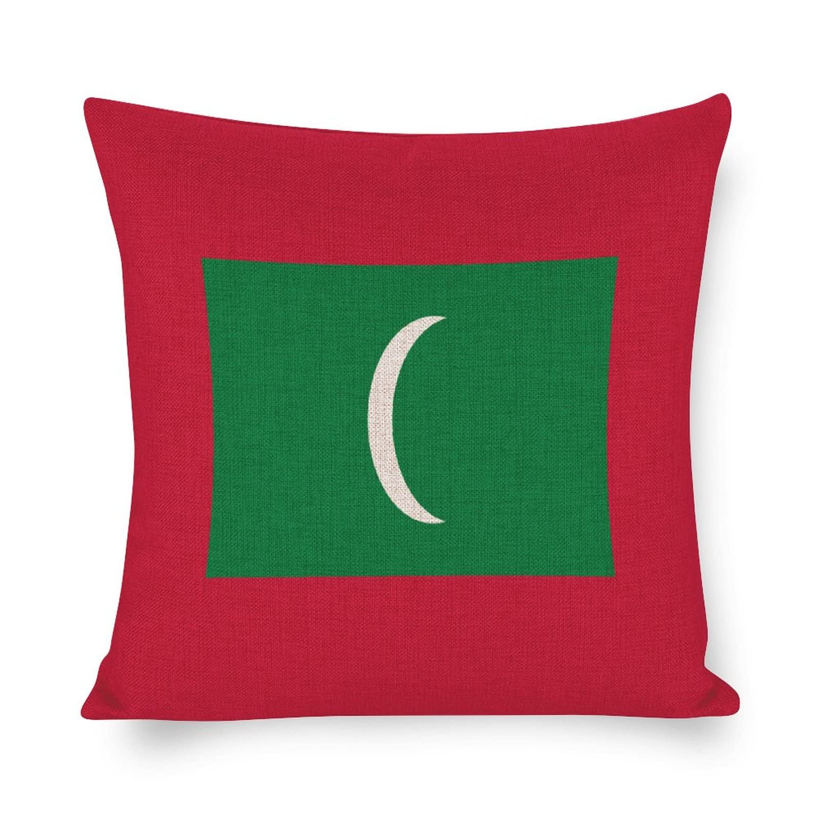 Throw Pillow Case 45X45Cm Maldives Flag Cushion National Flag Pillow Covers Print Pillow Cover Outdoor Pillowcases For Coworker, Daughter, Best Friend