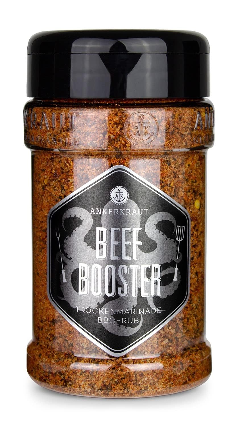 Ankerkraut Beef Booster, Rub Brisket und Steak Gewürz, Gewürzmischung für Fleisch, 230g im Streuer
