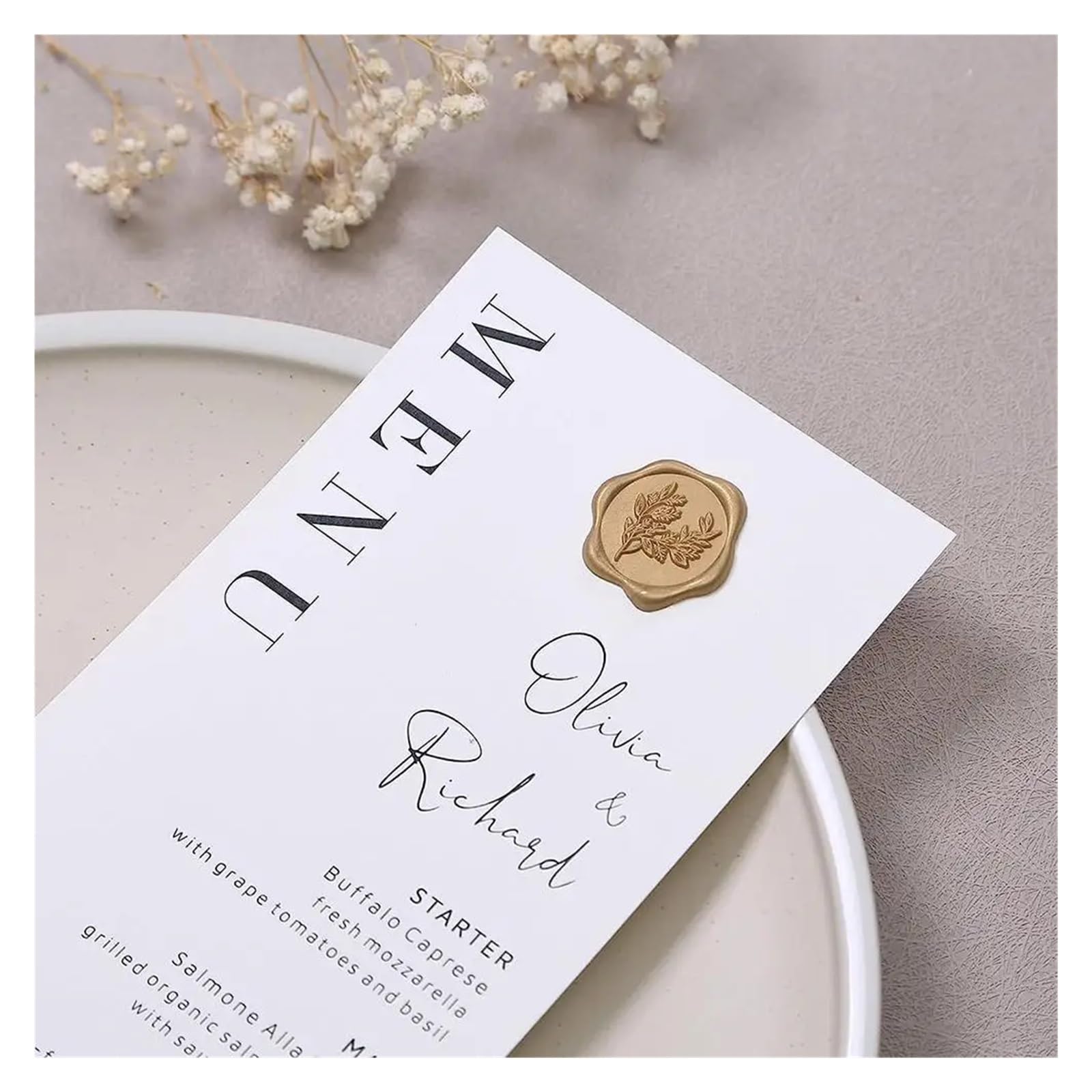 Adesivi con sigillo di ceralacca | Sigillatura di buste for inviti di nozze da 100 pezzi in oro da 3 cm: adesivi con sigillo di cera