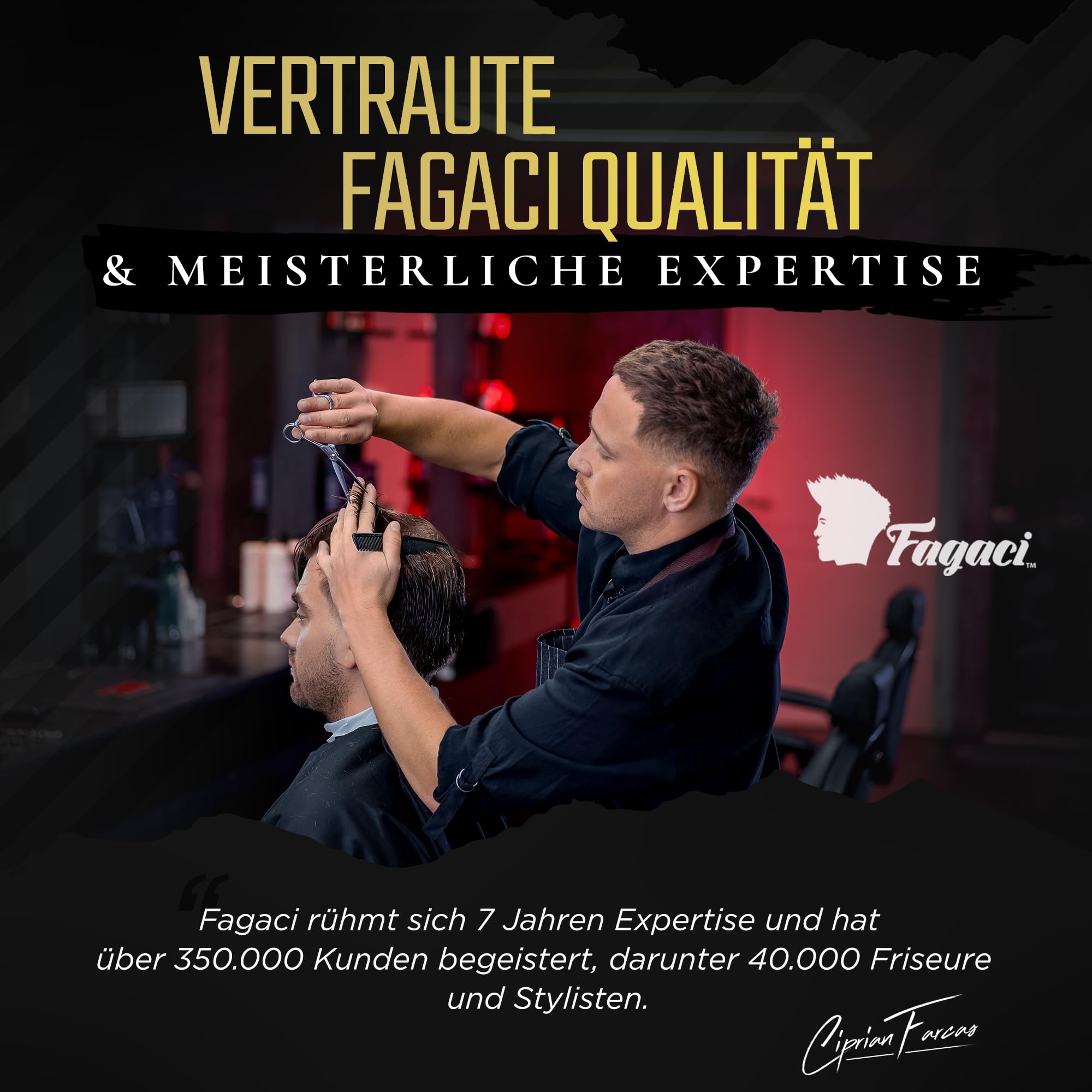 Fagaci Haarschneideschere 5.5" Japanischer Stahl für Ultrapräzise Schnitte, Haarschere mit Rasiermesserscharfen Klingen, Friseurschere Profi, Schere Haare Schneiden Extrem Langlebig, Frisörenschere