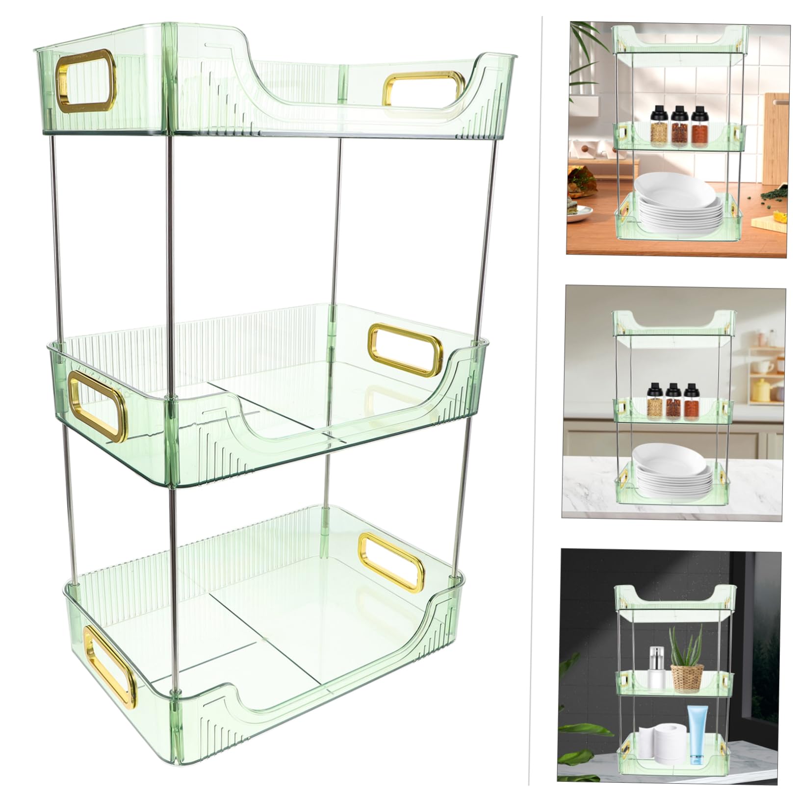 Badezimmer- -organizer Gestuftes Lagerregal Schreibtisch-make-up-sparregal Einfach Zu Montieren für Küche Badezimmer Bastelraum