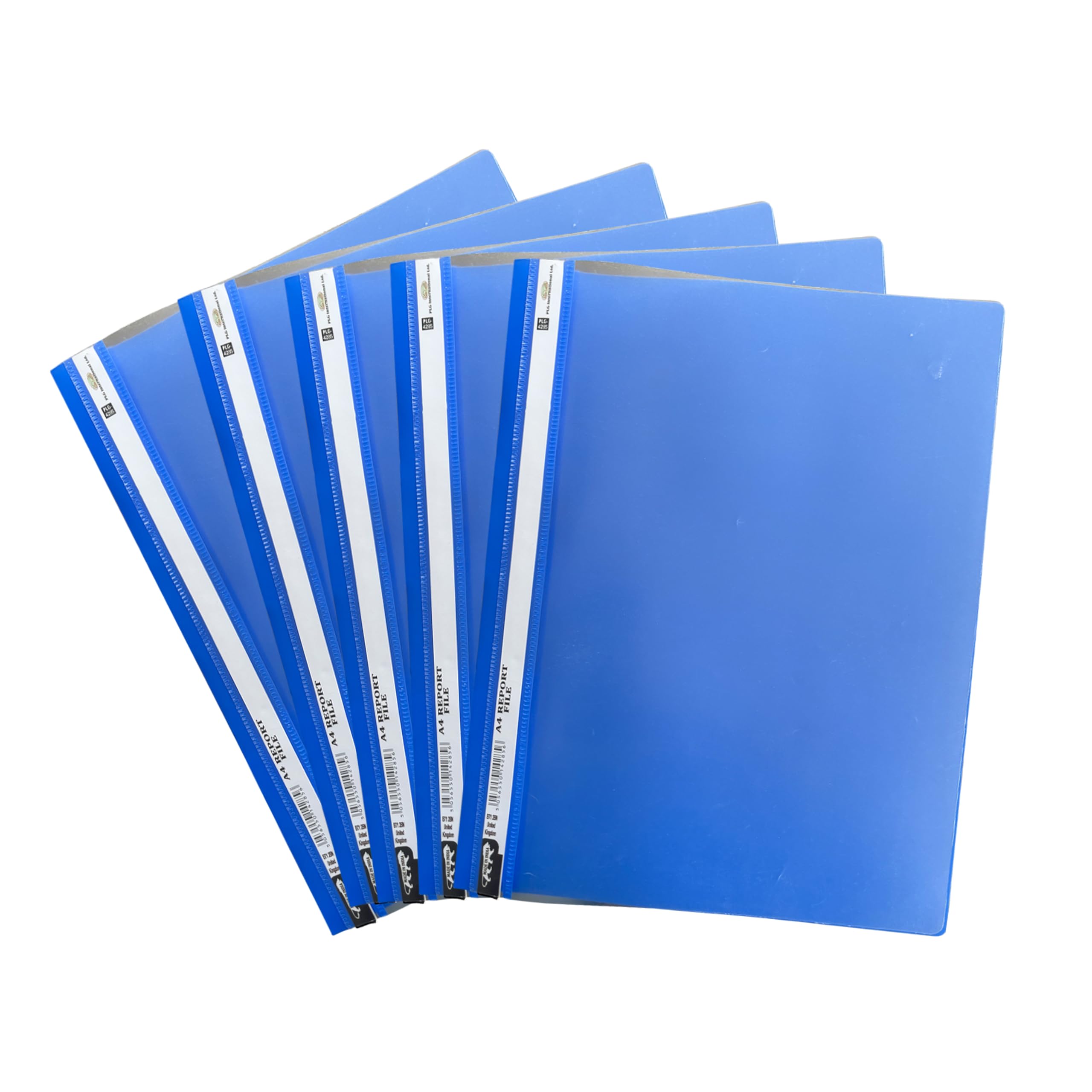 Eason BROS A4 Project Report Files - Plastic Presentation Document with Transparent Front Cover & 2-Prong Mechanism | Durable Folders for Office Reports, Coursework & Paper Storage - (24, Blue)