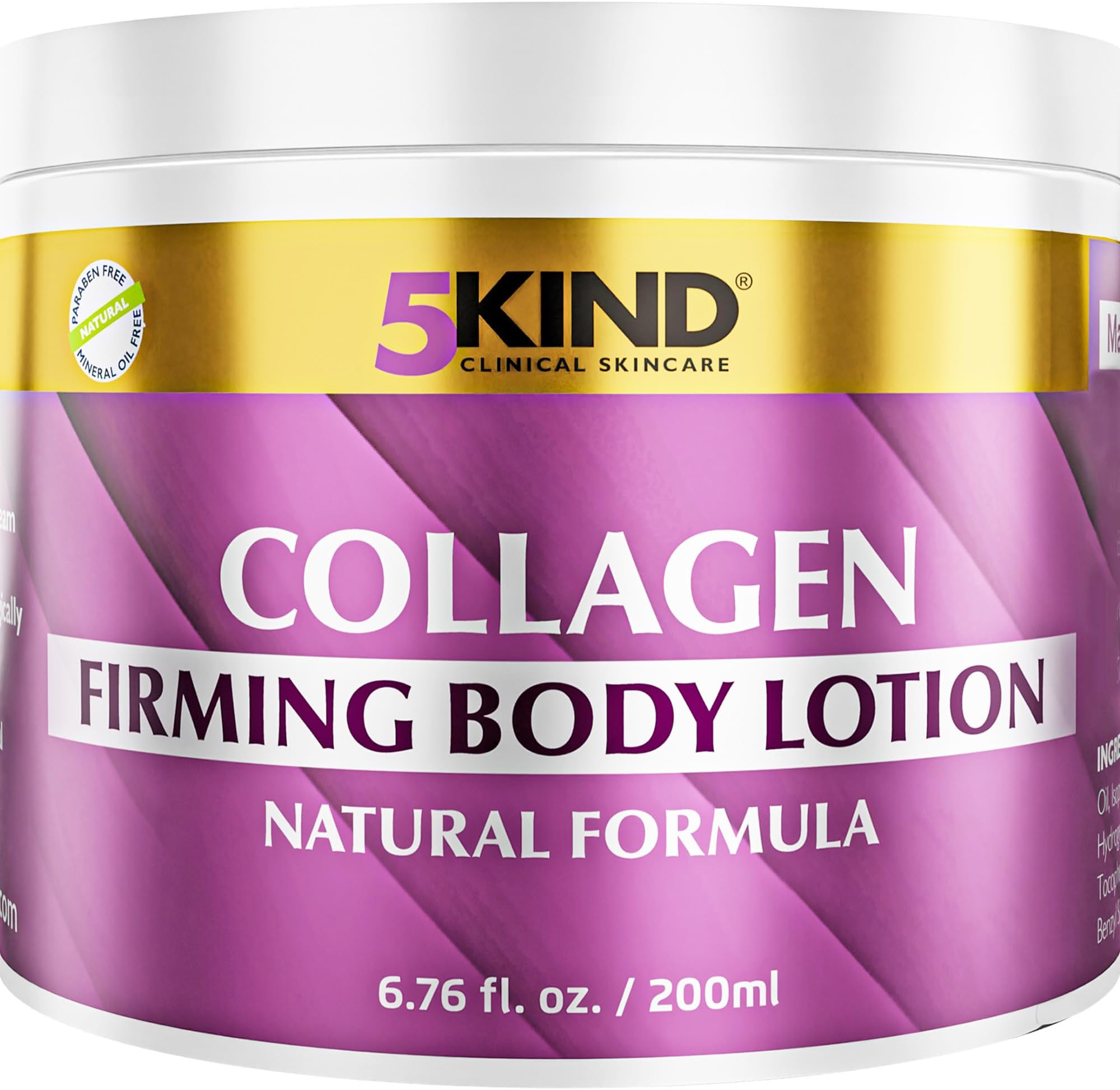Collagen Cream 6.76 Fl Oz- Natural Collagen Body Lotion for Firmer & Conditioned Skin - Crepe Skin Firming Cream - Collagen Lotion for Women & Men - Crepey skin repair treatment by 5kind