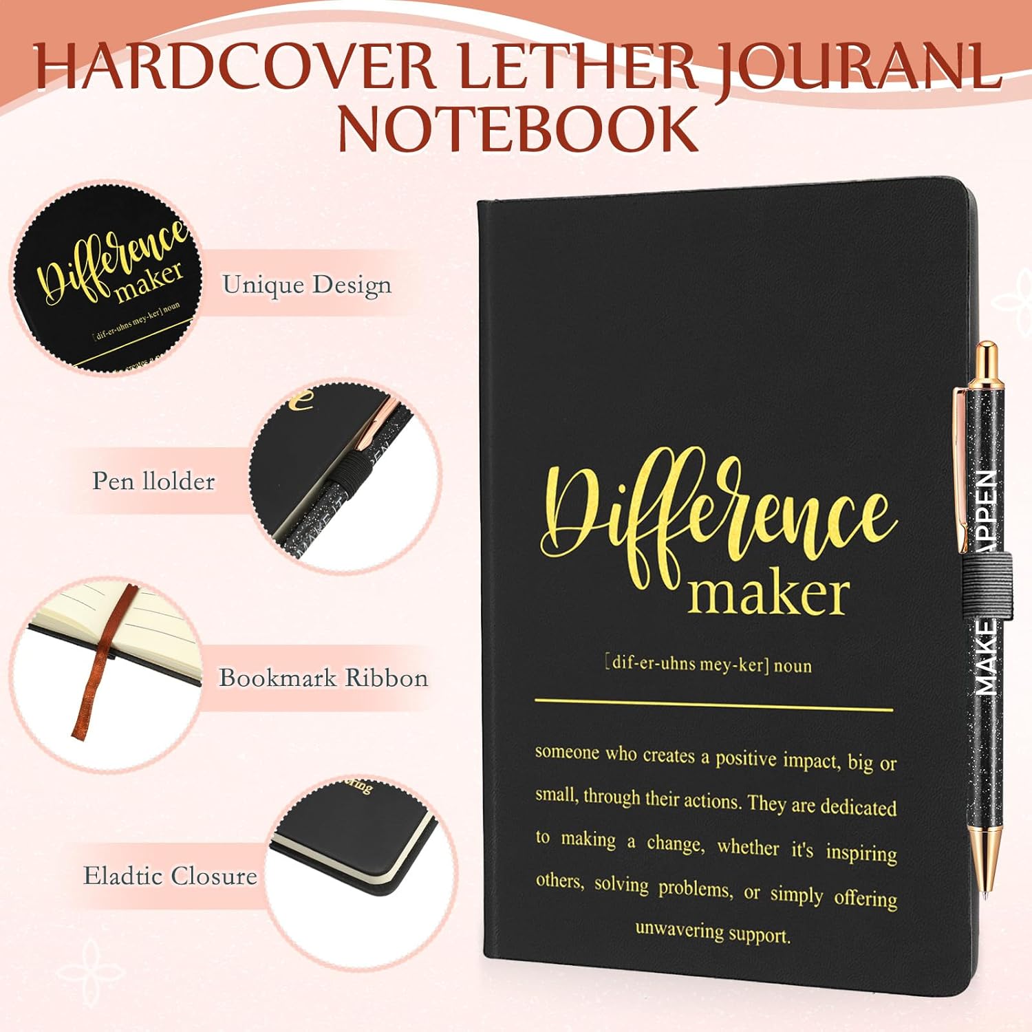 7 Pcs Difference Maker Gifts Employee Appreciation Gift for Women Thank You Gift for Coworker Boss Female - Image 4