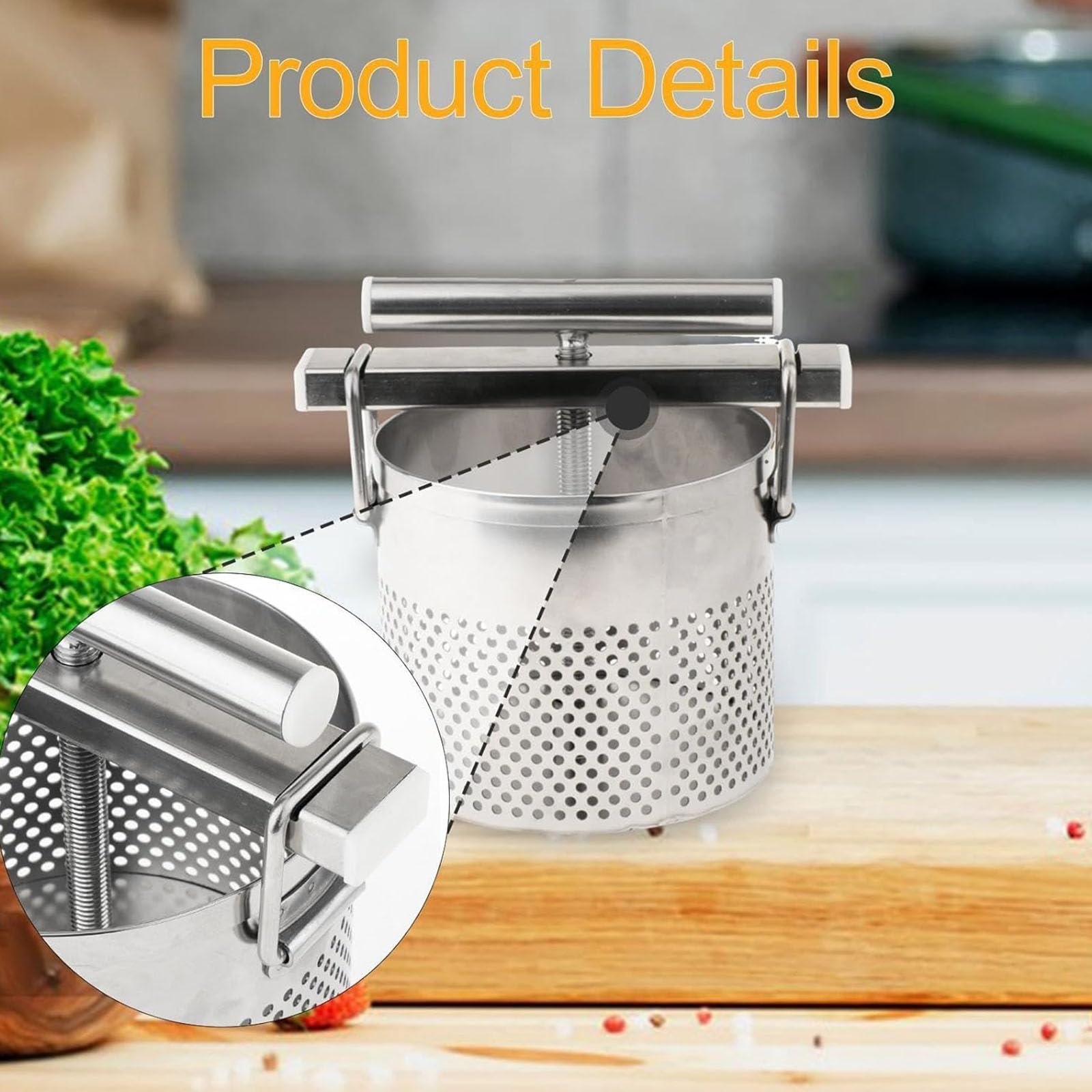 Presse manuelle en acier inoxydable pour déshydratation rapide des légumes et extraction de jus de citron avec presse manuelle haute efficacité