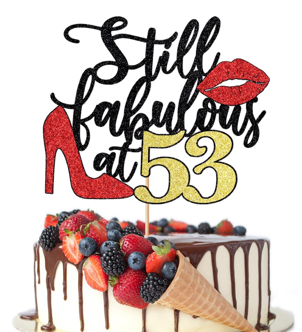 Amazon.com: Crseniny Still Fabulous at 53 Cake Topper,Happy 53rd
