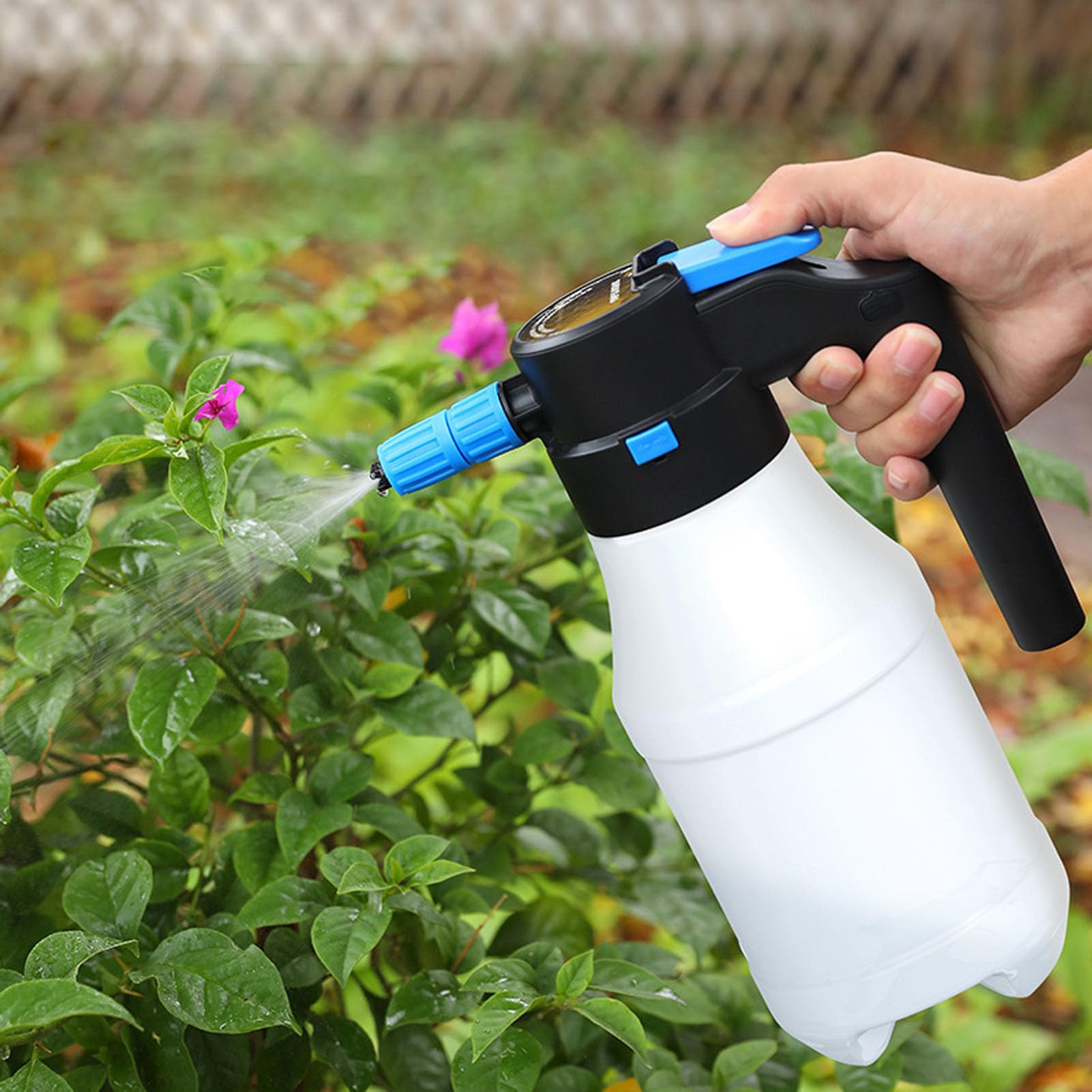 Pulvérisateur à Mousse Électrique 1,5 L pour Voiture, Pompe Canon à Pression, Lavage Auto Jardin