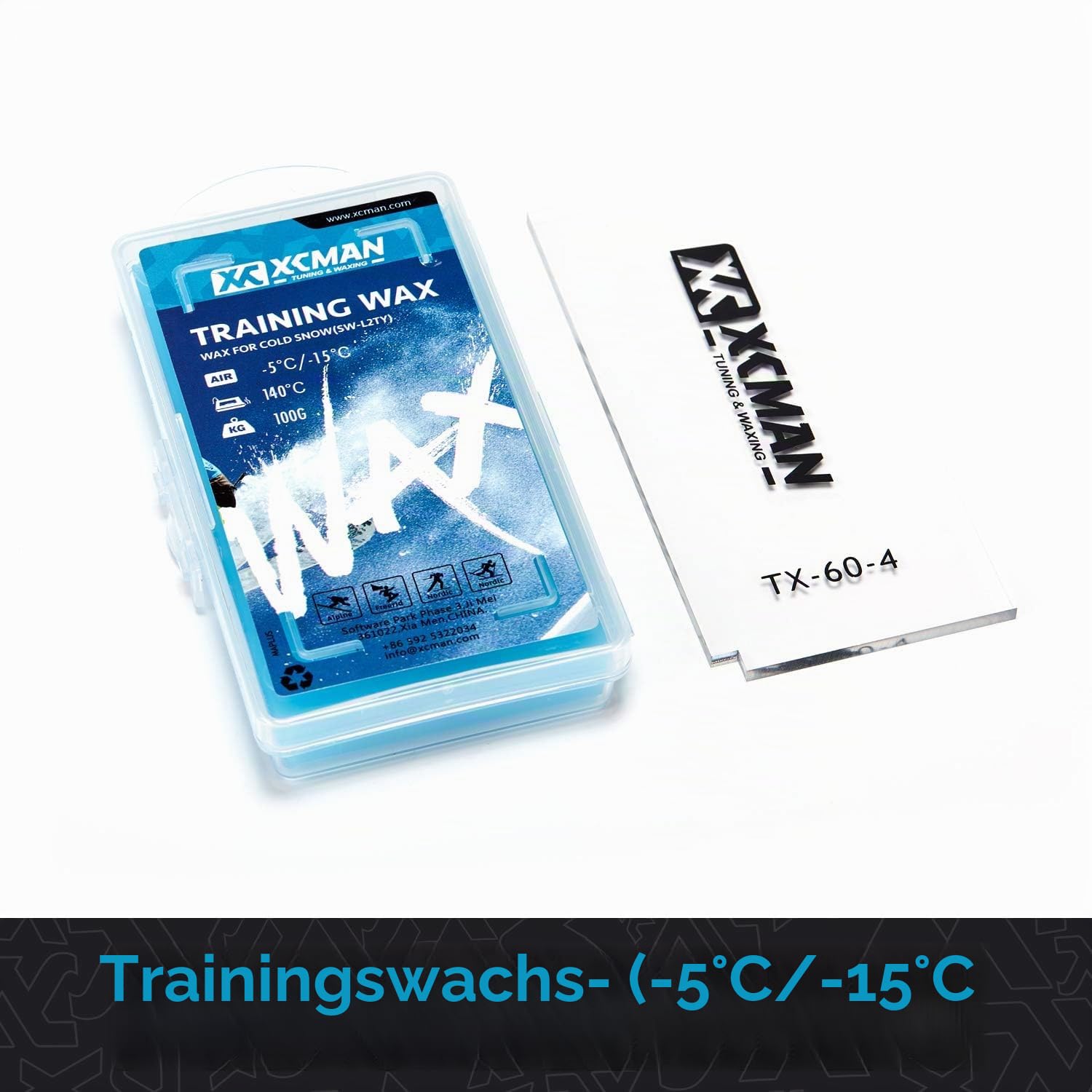 XCMAN Komplettes Pinsel-Set für Ski / Snowboard / Waxing / Tuning, Nylon, Messing, Rosshaarbürste, Metallschaber und PTEX Flachfeile