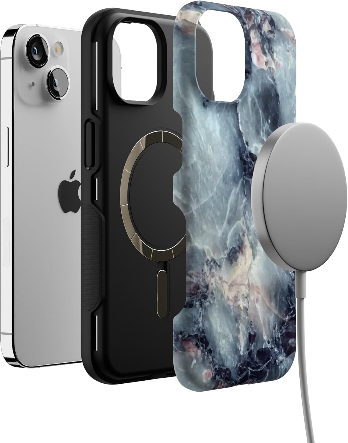 Casely iPhone 14 Case | Deep Sea | Blue Marble | Bold Protective Design | Compatible with MagSafe