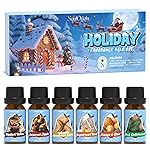 Soulorigin Holiday Essential Oils Set, Fragrance Oil Set for Diffuser, Scent Diffuser Oil for Candle Making-Vanilla Cinnamon Cookies, Caramel Apples, Gingerbread, Fir Cedar, Orange Cloves, Mulled Wine