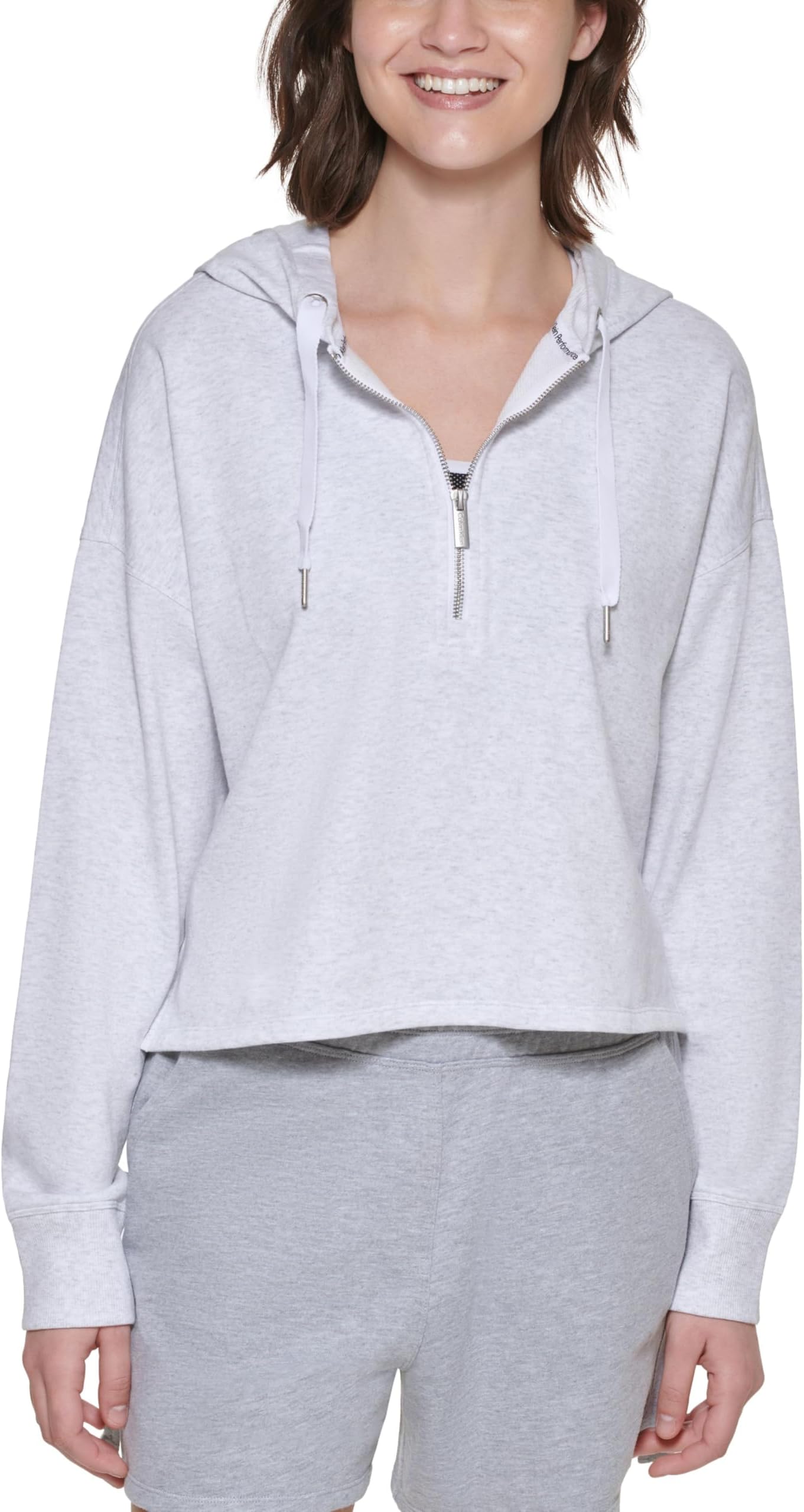 Performance Womens Half Zip Hoodie Optic Heather M