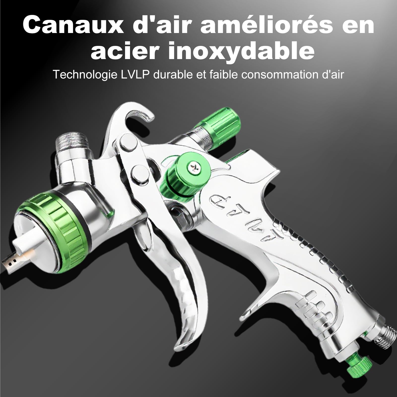 LVLP - Pistola de pulverización de Aire con 10 Tazas mezcladoras Desechables y regulador de Aire, Boquilla de 1.3/1.7/2.0 mm, Pistola de Pintura para automóviles, Pintura de casa, Muebles