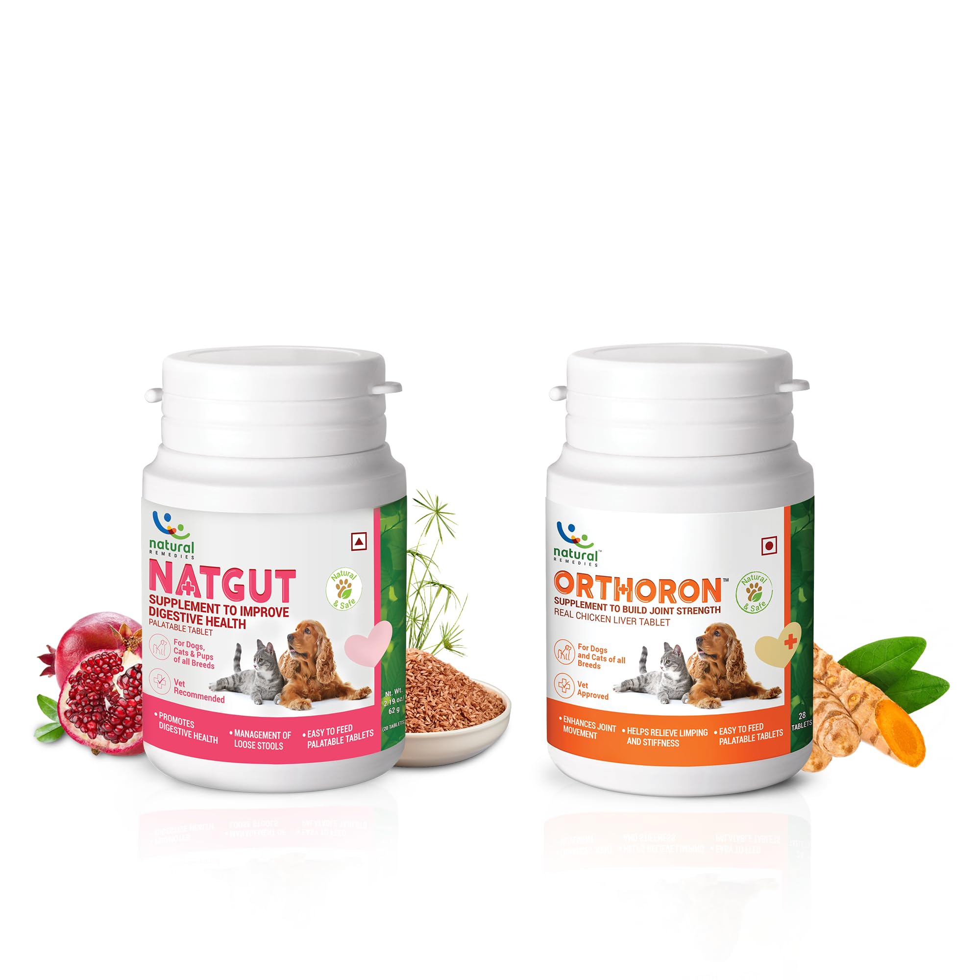 Natural Remedies Combo of Natgut Supplement to Improve Digestive Health, 20 Tablets & Orthoron Supplement to Build Joint Strength, Real Chicken Liver, 28 Tablets for Dogs, Cats and Pups of All Breeds (B09TB6CMFQ) Amazon Price History, Amazon Price Tracker