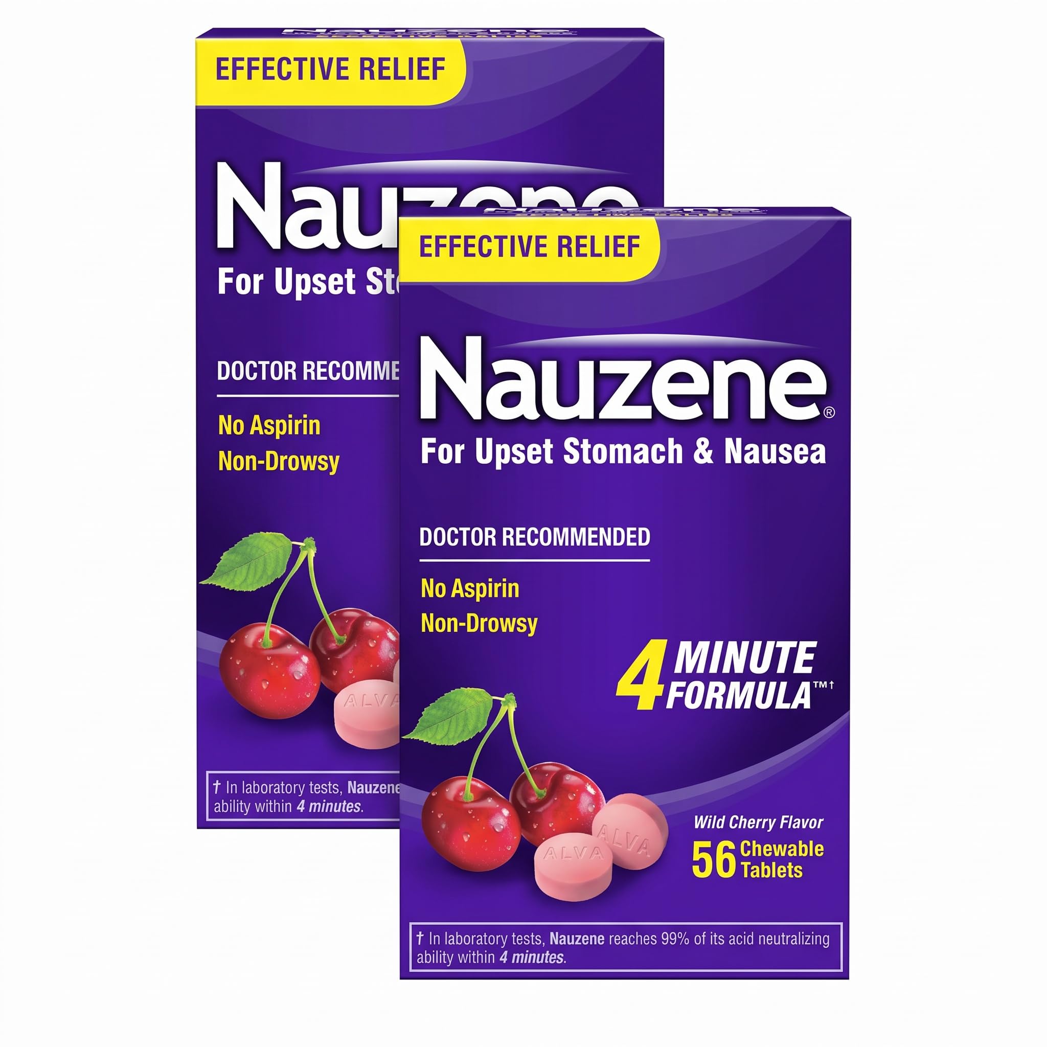 Nauzene Wild Cherry Upset Stomach & Nausea Relief Chewable, 56 Count — Amazon image 7