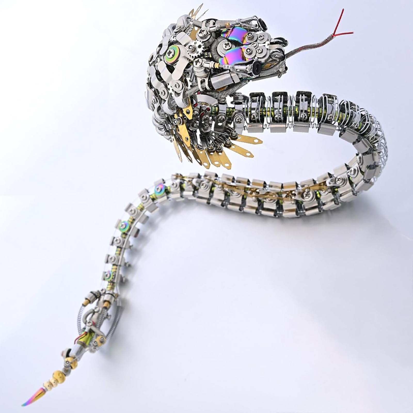 Metalowa układanka 3D Viper Cobra, mechaniczny model do samodzielnego montażu z diodami LED, idealny prezent na Boże Narodzenie i inne święta (1000 elementów)