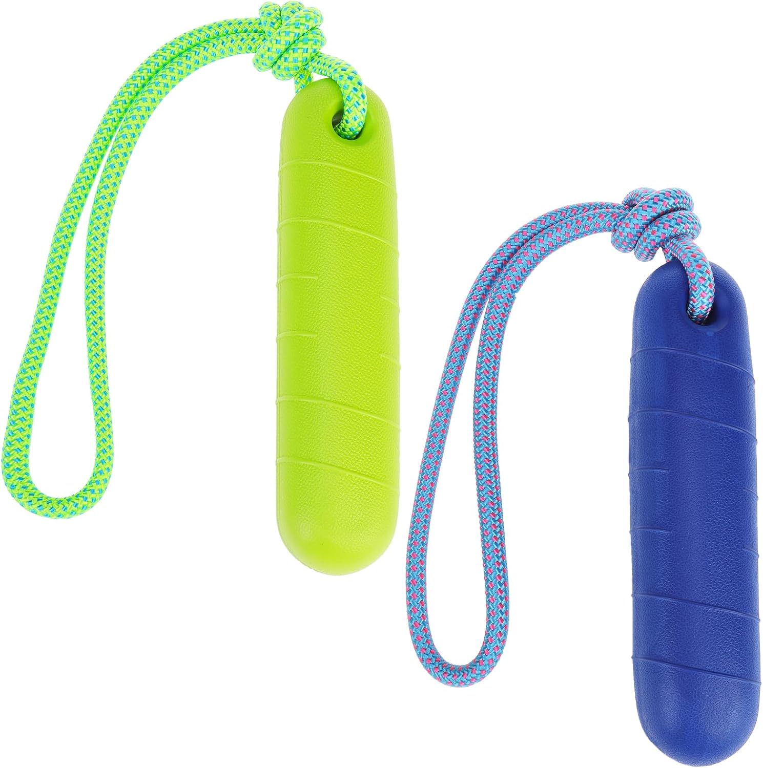 PUPTECK Interactive Dog Pool Toys Water Floating Toys Fetch Training Bumpers 2 Pack, Blue & Green