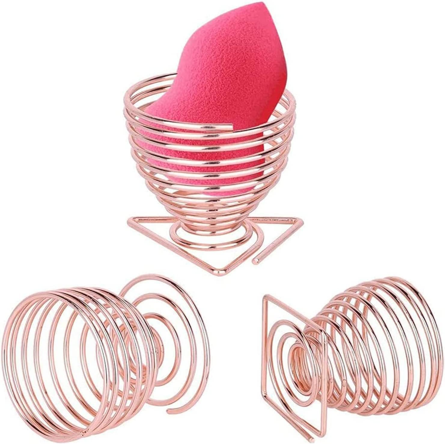Minta 3 Pack Beauty Egg Holder, Beauty Sponge Blender Holder, Will Not Fade, Reusable, Cutout Ventilation Design, Fits Puff, Lipstick and Beauty Egg Shop Sizes, Suitable for Home or Travel Use