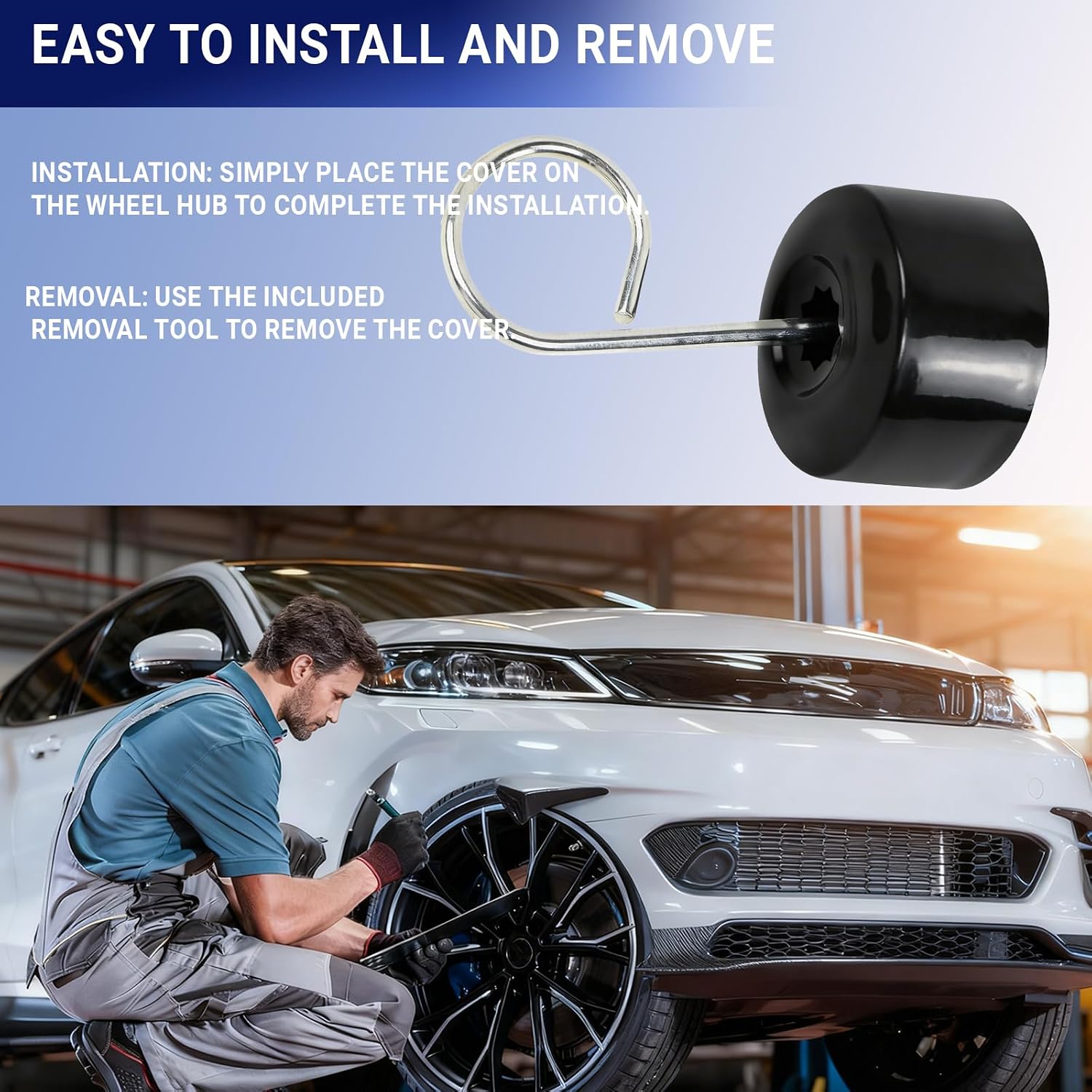20PCS Car Wheel Lug Nut Covers, 17mm Tire Bolt Caps, Black Lug Nut Cap with Removal Tool, Compatible with VW, Jetta, Beetle, Passat, GTI, CC