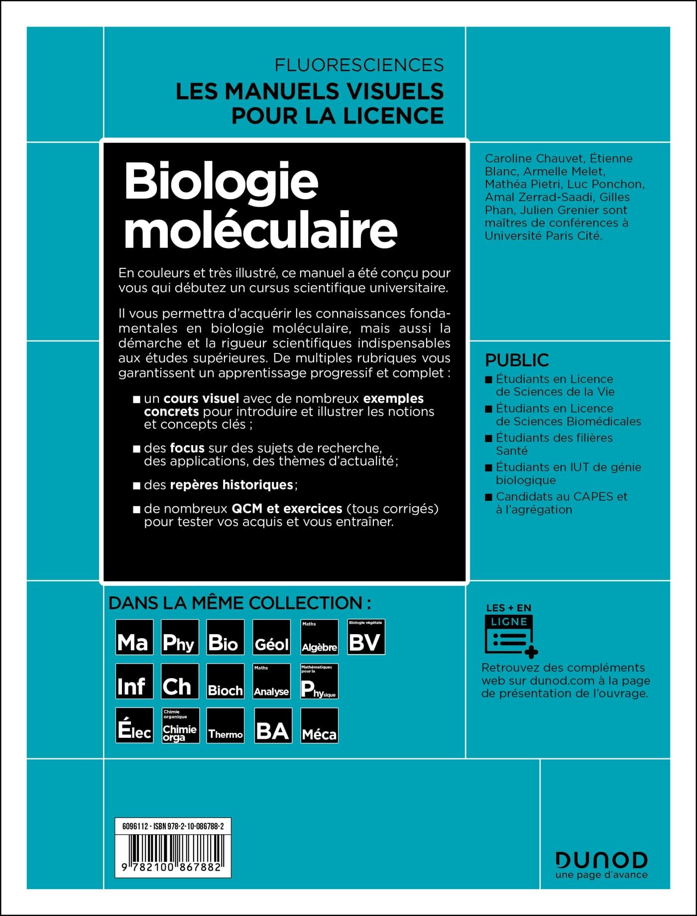 Biologie moléculaire: Les fondamentaux, Cours avec exemples concrets, 80 QCM et exercices corrigés