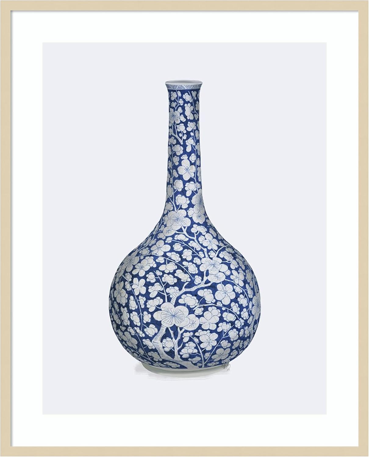 Amanti Art Framed Wall Art Print 41x33 Flower Vase Blue by Fab Funky, Still Life Wall Art, Traditional Decor, X-Large Poster Painting Artwork for Living Room, Bedroom, Bathroom, Kitchen, Office or