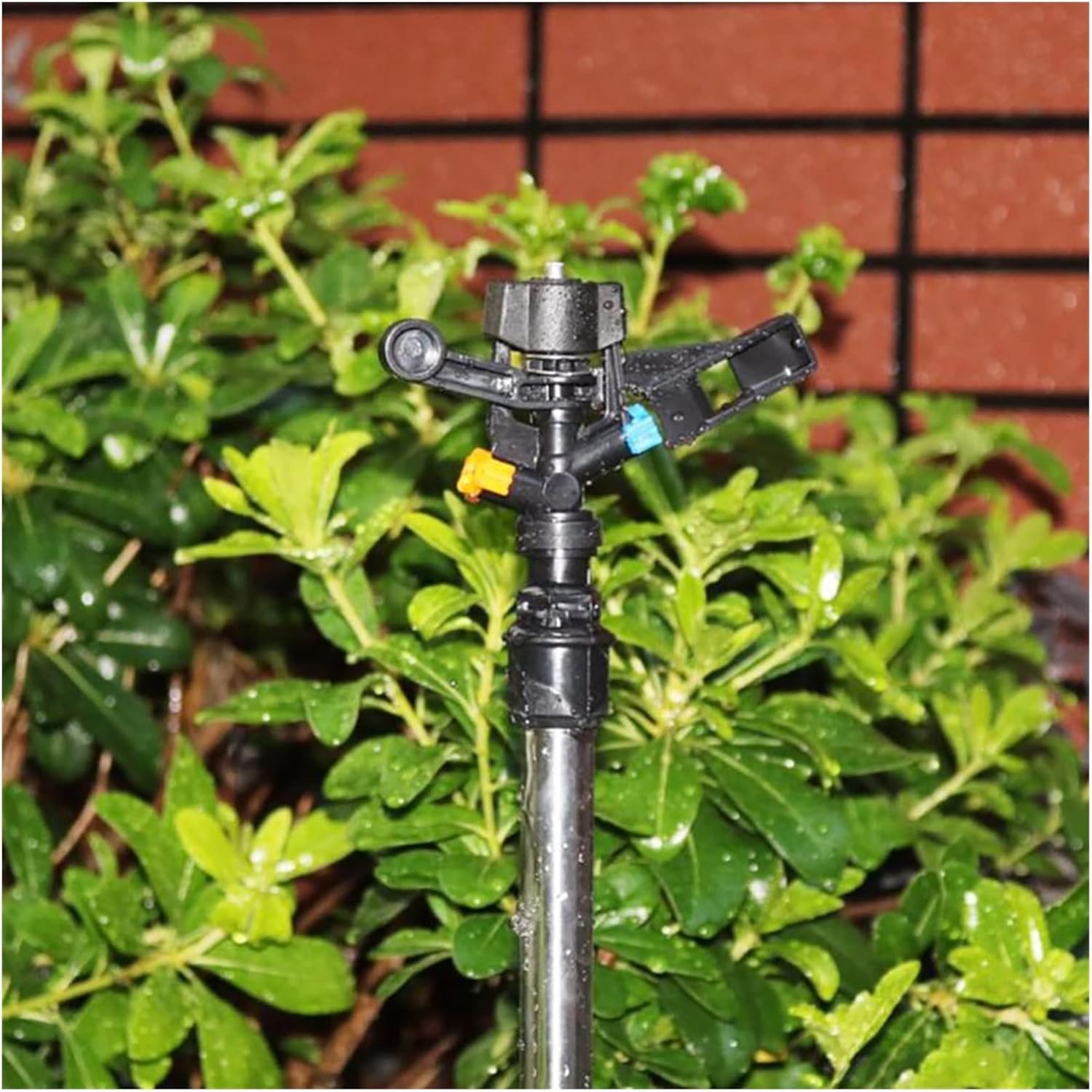 Gardening Irrigation Dripper 3 Pieces of Automatic Rotating Arm Nozzle 1/2' External Thread Two-Hole Agricultural Irrigation Non-Adjustable and Lawn Sprinkler IT088