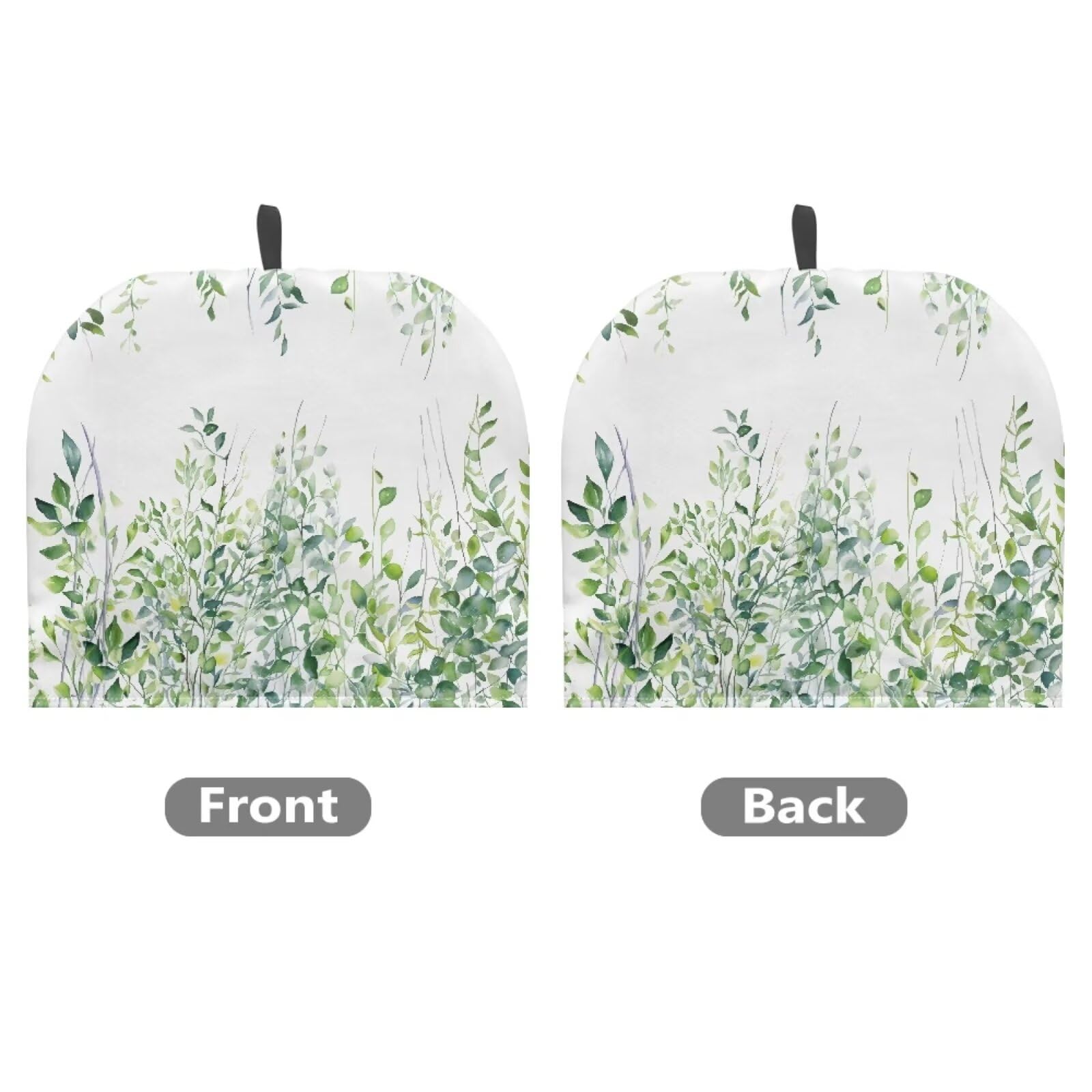 Tutolipy Classic Green Leaves Print Tea Cozy Cover Dust Proof Aesthetic Reusable Tea Pot Cover Warmth Keep Tea Kettle Protector Easy Storage