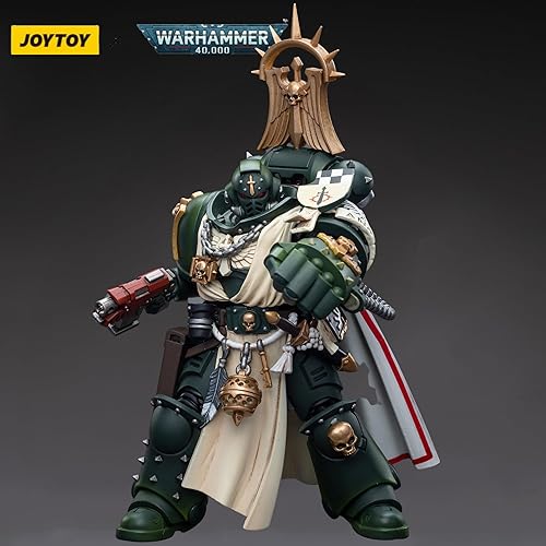 Miniatura 5 de JOYTOY 118 Warhammer 40,000 - Figura de acción de 4 pulgadas Dark Angels Master con Power Fist Collection Modelo