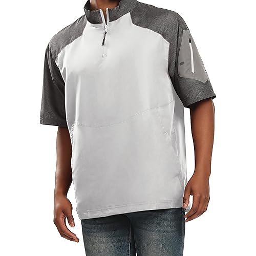 Holloway Raider Pullover Cage Jacket - Weather-Resistant Quarter Zip Athletic Wear with Sleeve Pocket