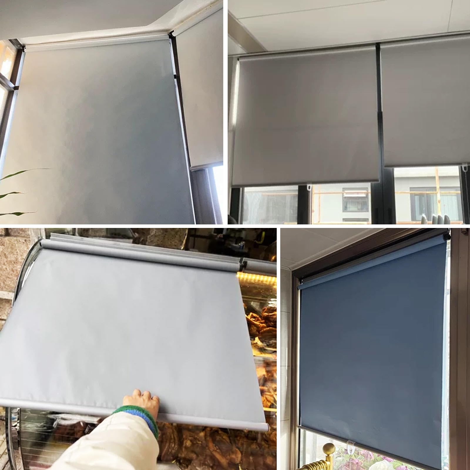 Tende a Rullo Oscuranti Temporanee,Tenda Avvolgibile Termiche 100%,Tende Senza Forare,Tende Oscuranti per Interni,Tenda a Rullo Retrattile per Camera Da Letto,L'asilo Nido,Blue-145x200cm(57.1x78.7in)