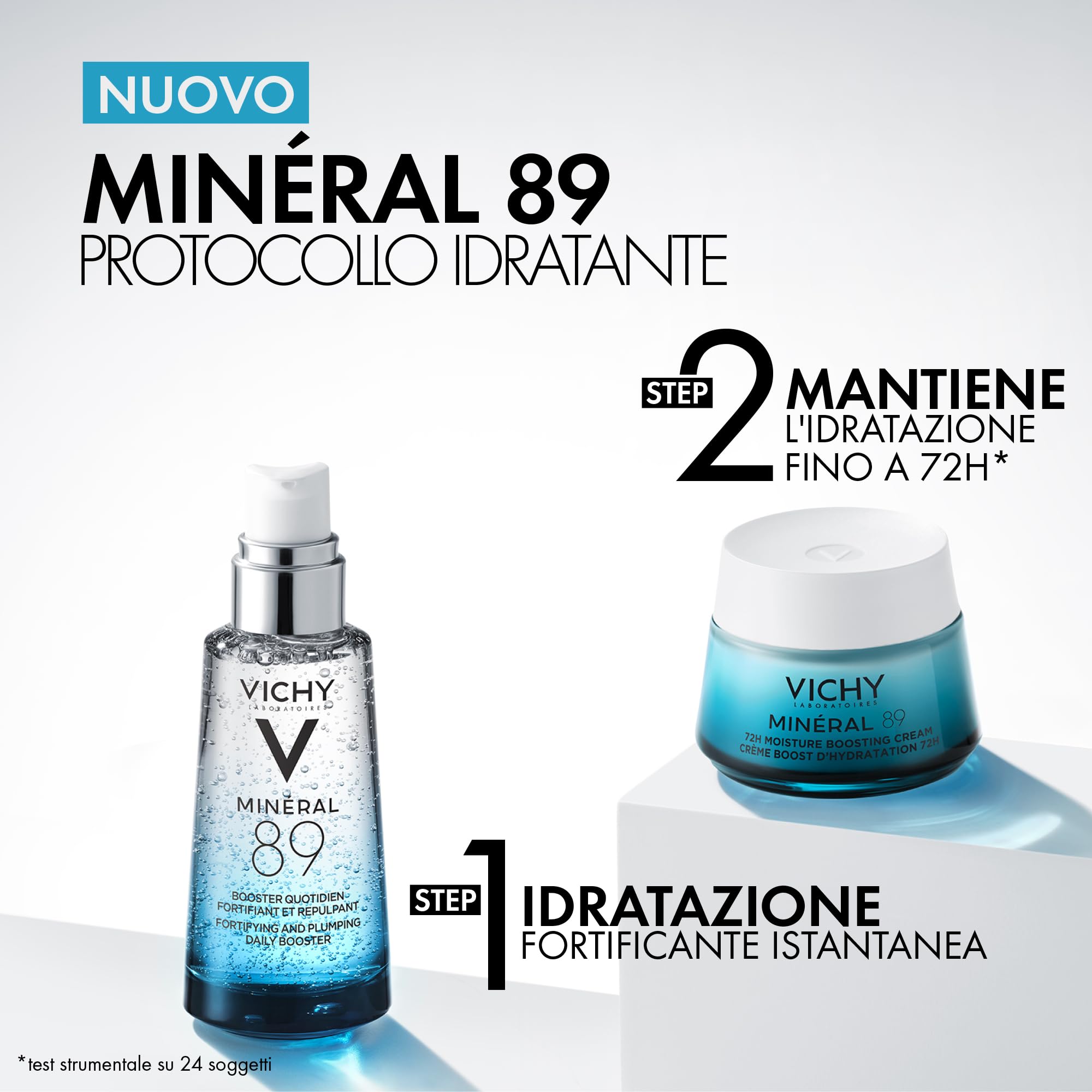 Crema Leggera Idratante Mineral 89 50ml con Acido Ialuronico e Squalene per Pelle Luminosa e Levigata fino a 72 Ore